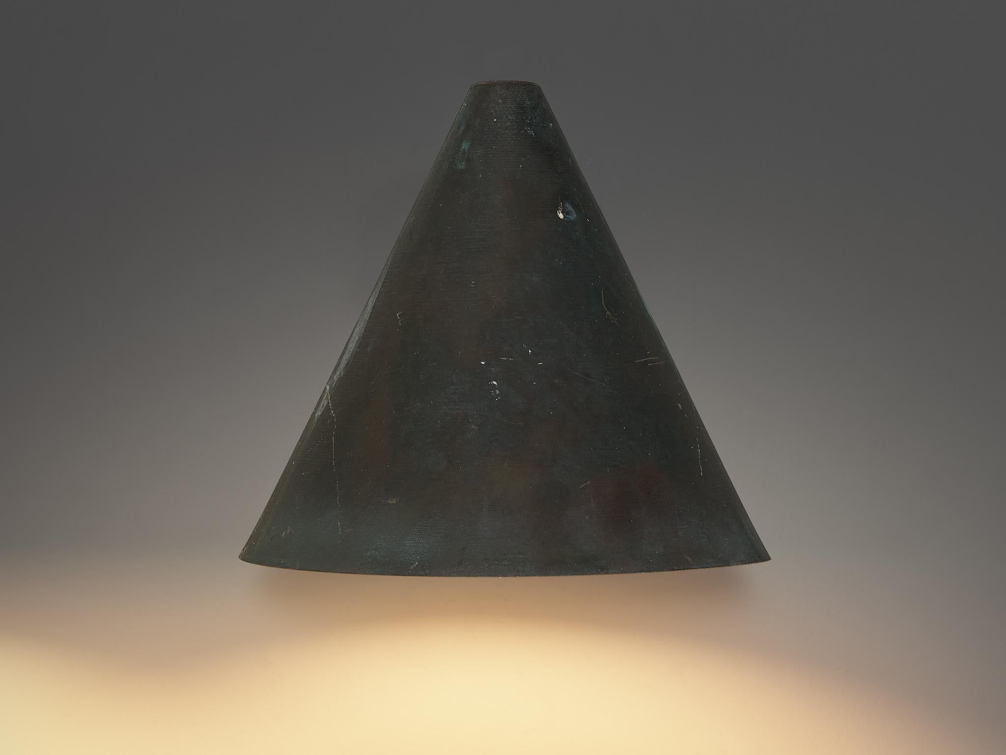  Hans-Agne Jakobsson 'Tratten' Wall Lights in Patinated Copper For Sale 3