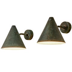 Hans-Agne Jakobsson 'Tratten' Wall Lights in Patinated Copper