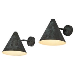 Hans-Agne Jakobsson 'Tratten' Wall Lights in Patinated Copper