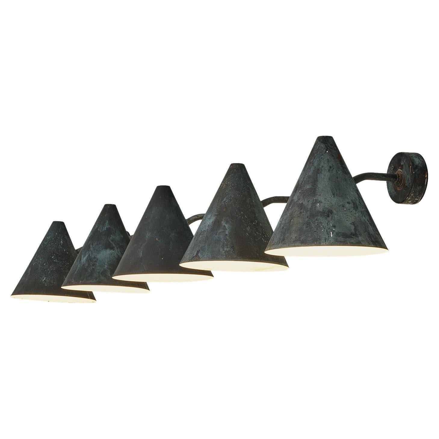  Hans-Agne Jakobsson 'Tratten' Wall Lights in Patinated Copper  For Sale