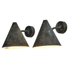 Hans-Agne Jakobsson 'Tratten' Wall Lights in Patinated Copper 