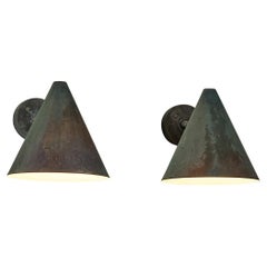Retro  Hans-Agne Jakobsson 'Tratten' Wall Lights in Patinated Copper 
