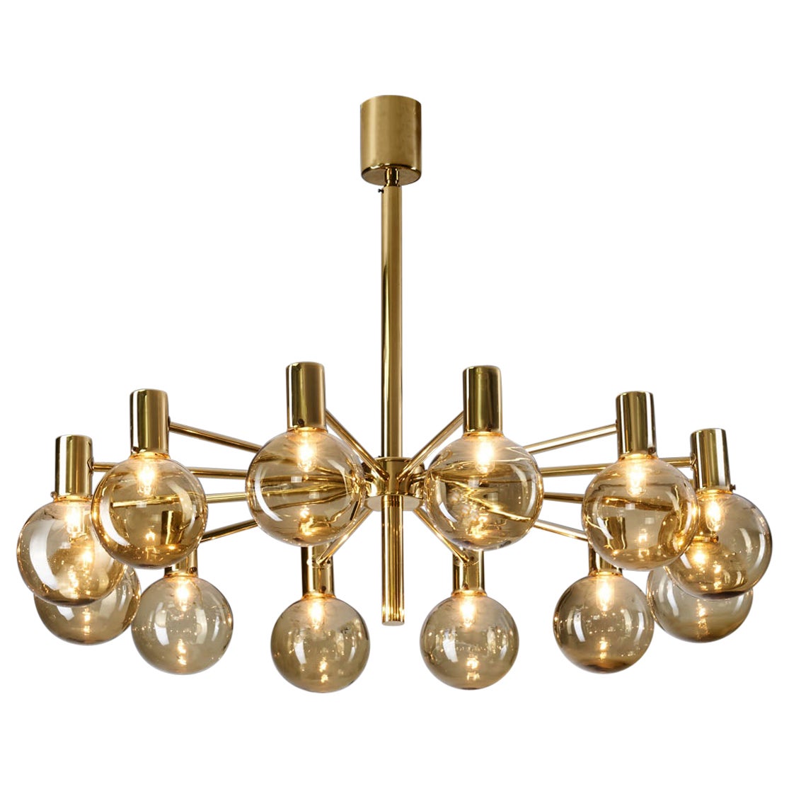 Lampadario a dodici luci Hans-Agne Jakobsson, Svezia, anni '50