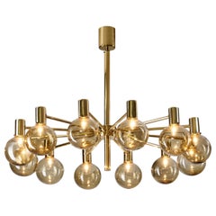Lustre à douze lumières Hans-Agne Jakobsson, Suède, années 1950