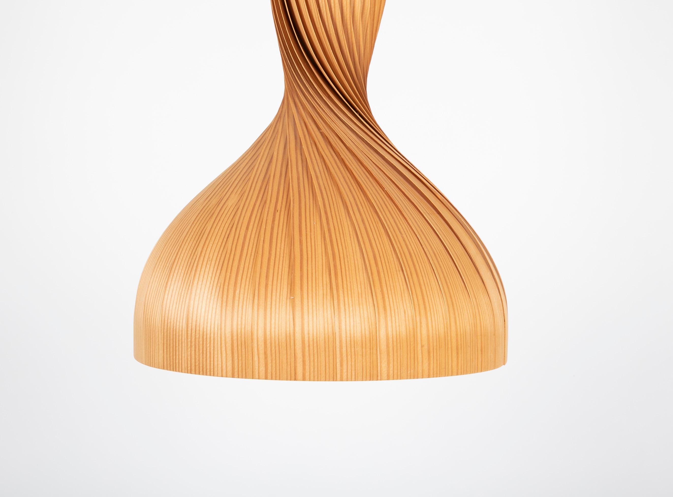 Hans-Agne Jakobsson Twisted Fir Veneer Light Fixture In Good Condition In Stamford, CT