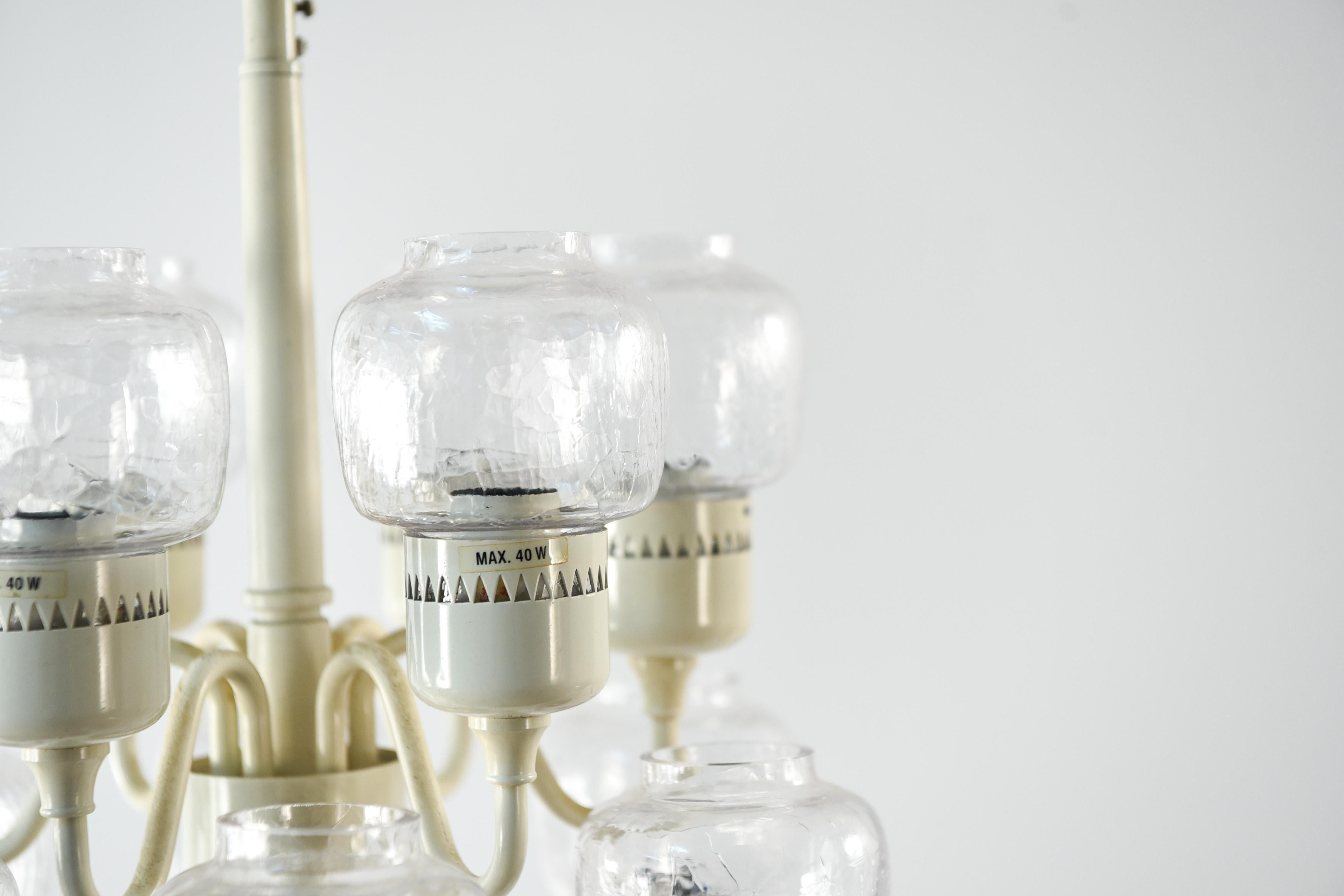 Mid-20th Century Hans Agne Jakobsson Two-Tier Hurricane Hanging Lamp with Clear Glass, 1960s