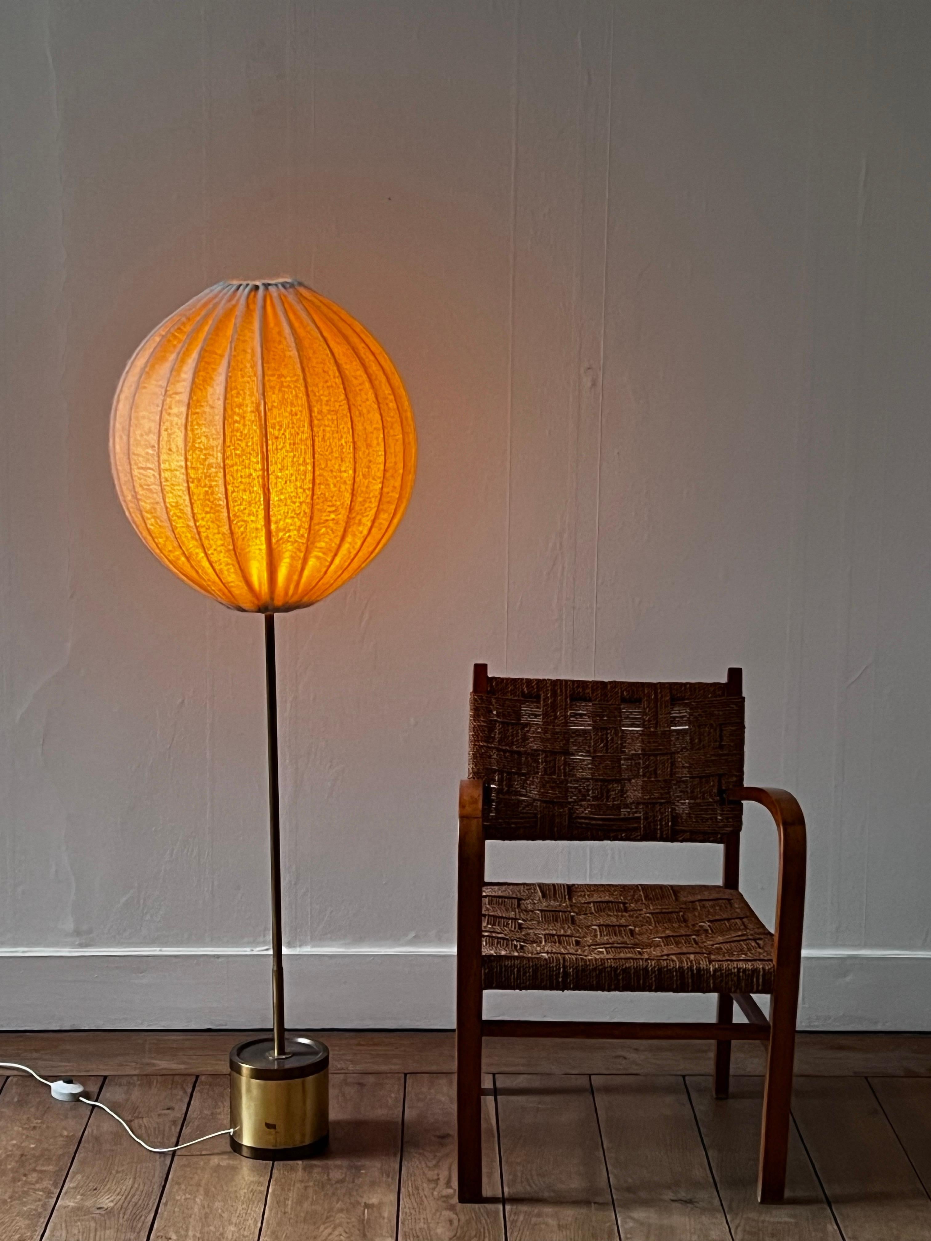 Hans Agne Jakobsson unique wool and Brass Floor Lamp new handcrafted shade 8