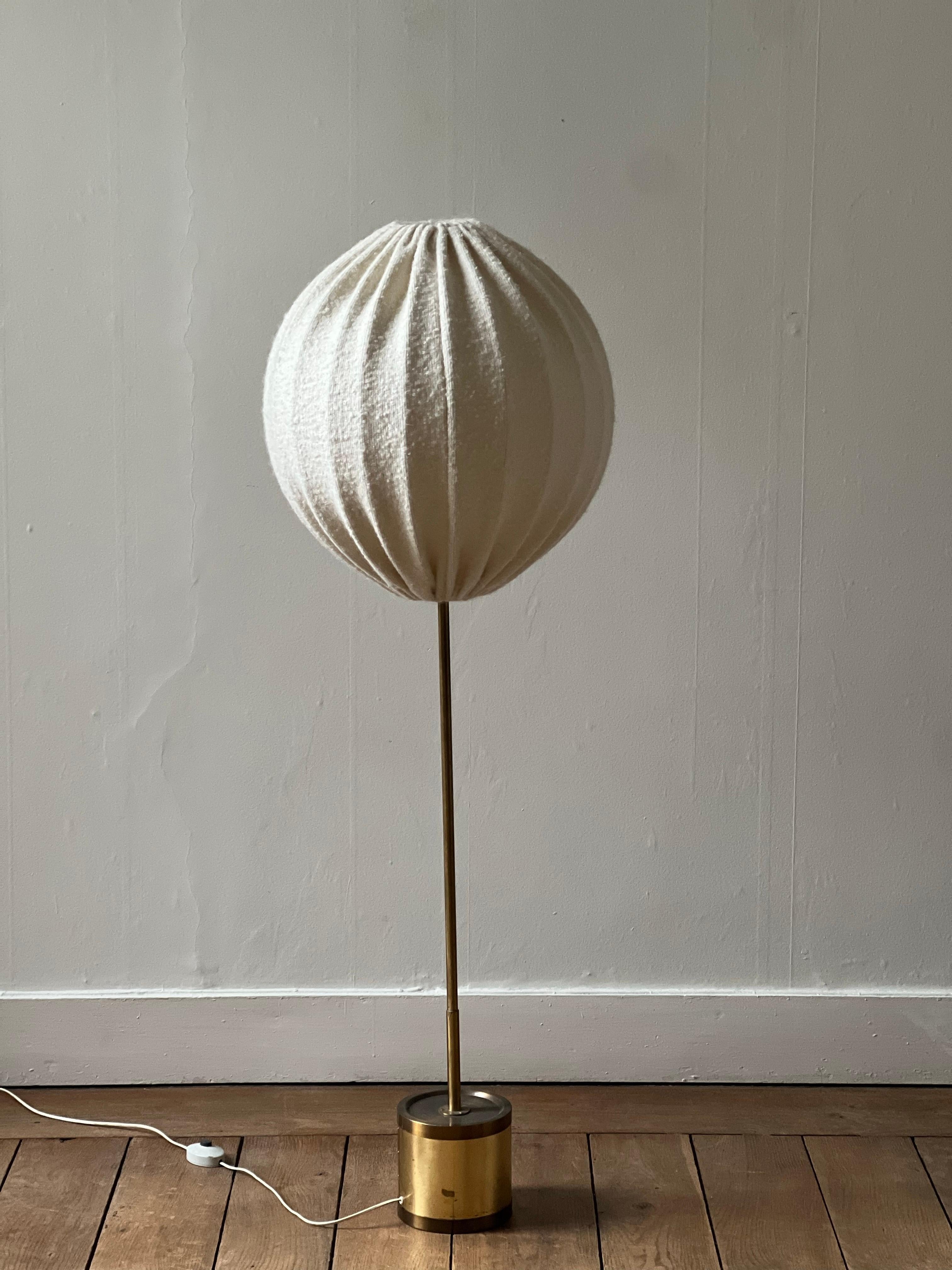 Hans Agne Jakobsson unique wool and Brass Floor Lamp new handcrafted shade 10