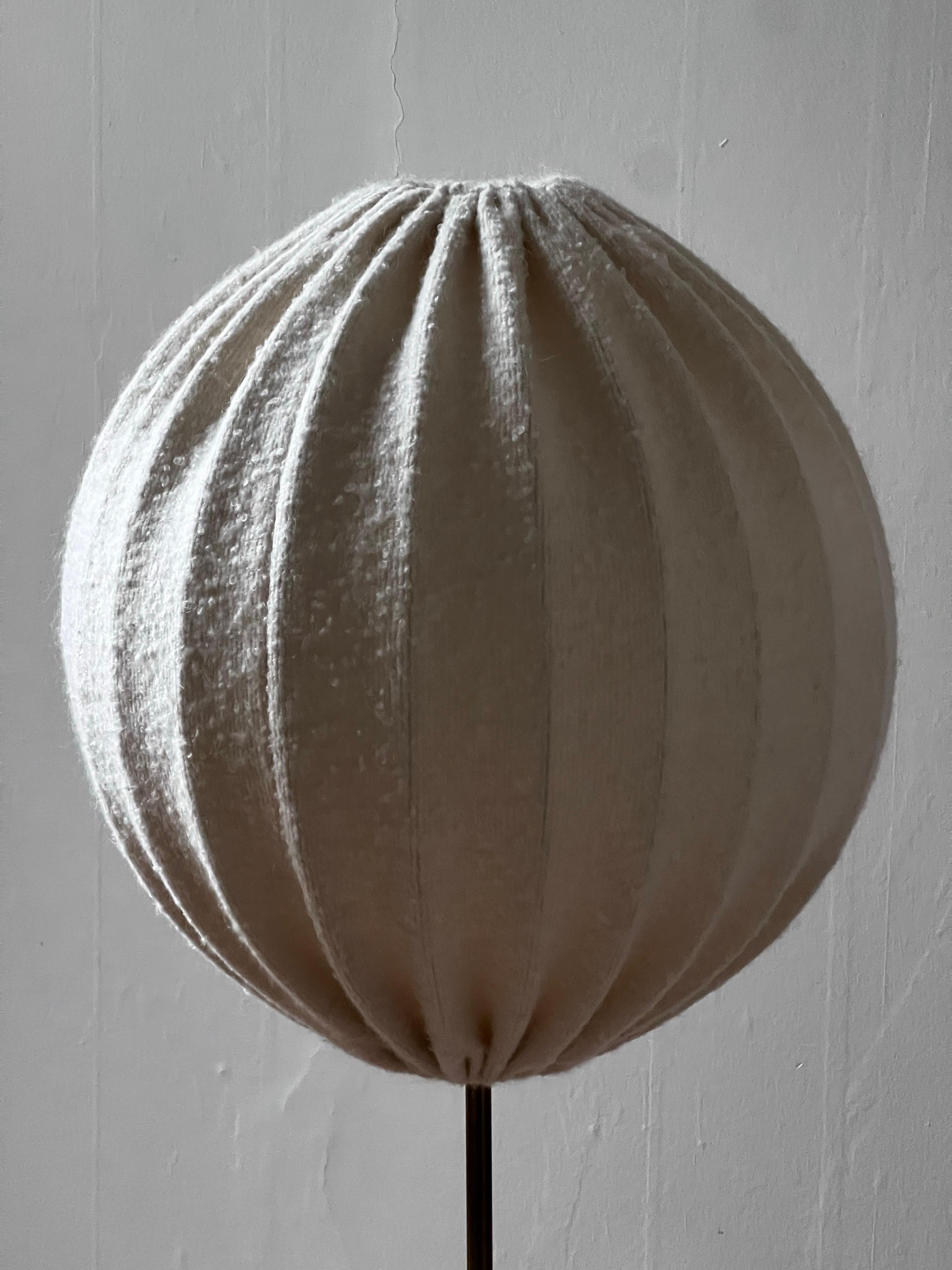 Hans Agne Jakobsson unique wool and Brass Floor Lamp new handcrafted shade 3