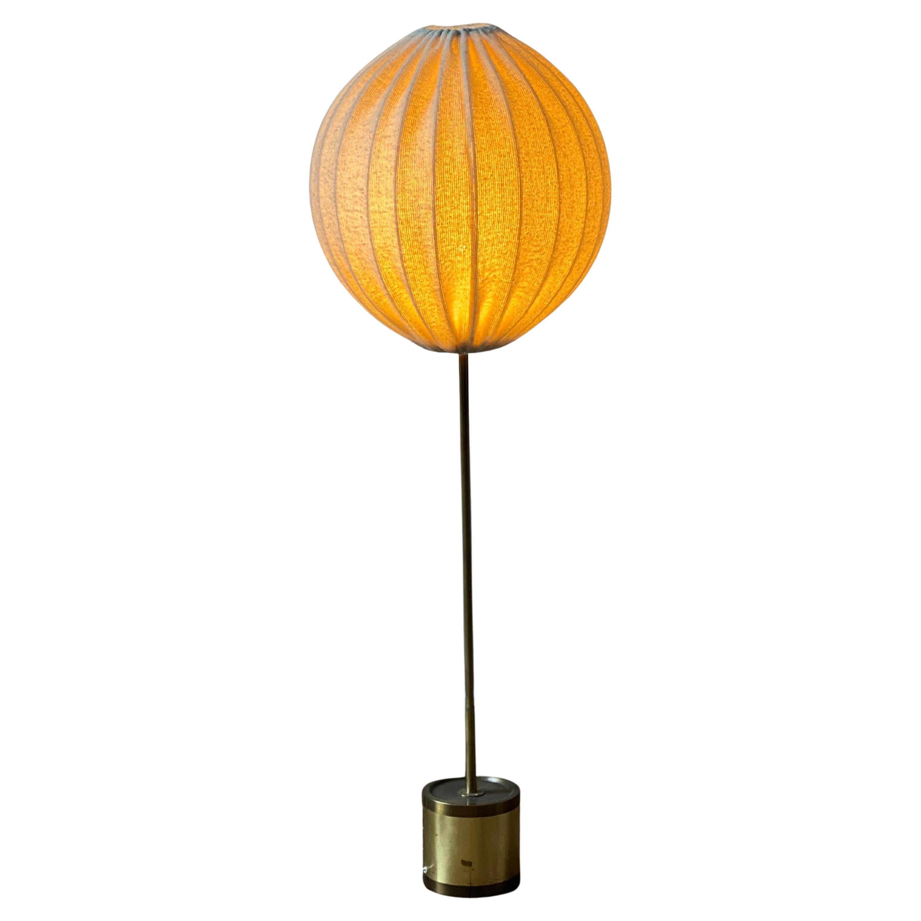 Hans Agne Jakobsson unique wool and Brass Floor Lamp new handcrafted shade