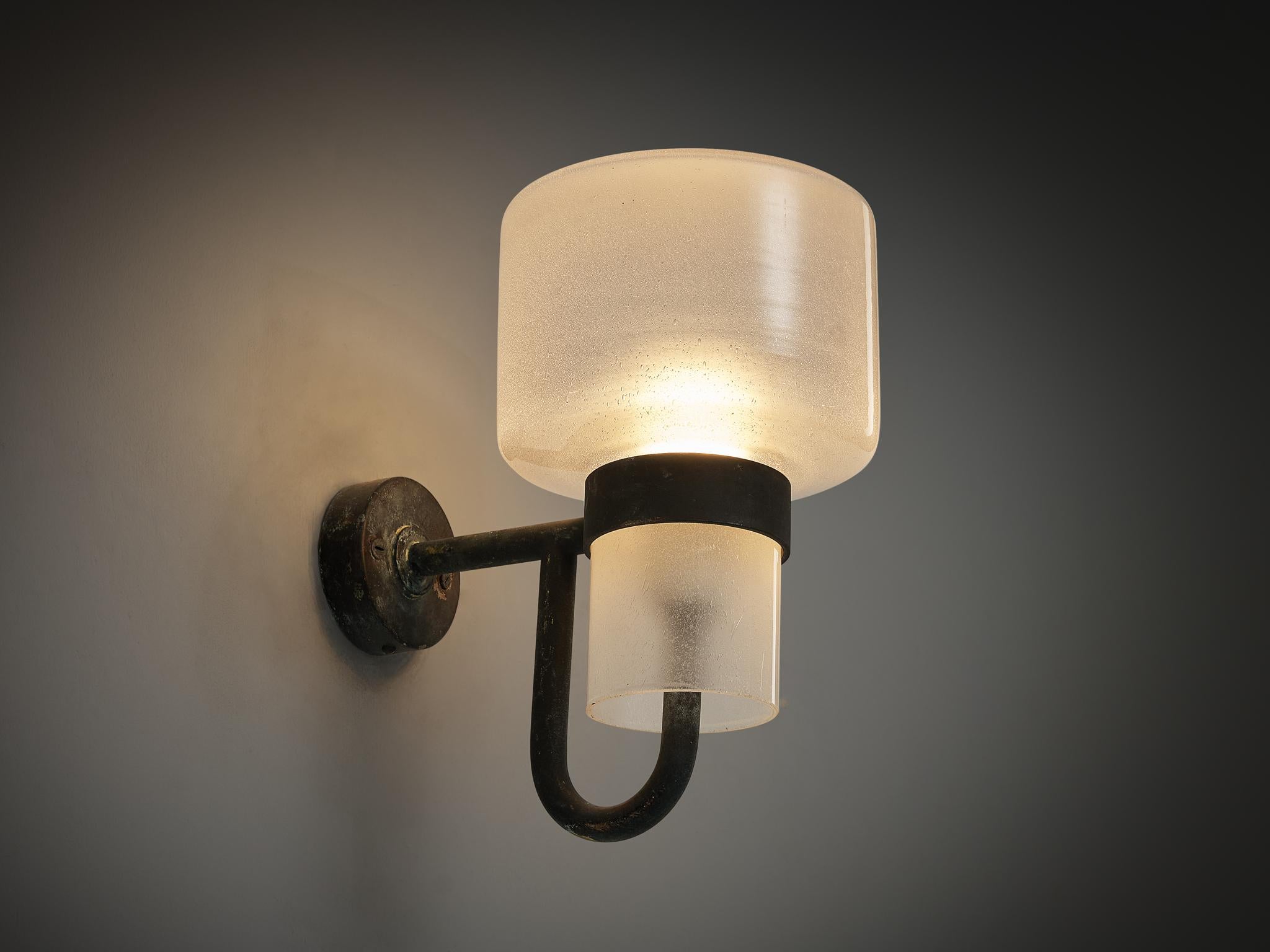 Danish Hans-Agne Jakobsson 'V-138' Wall Light in Copper and Blown Glass
