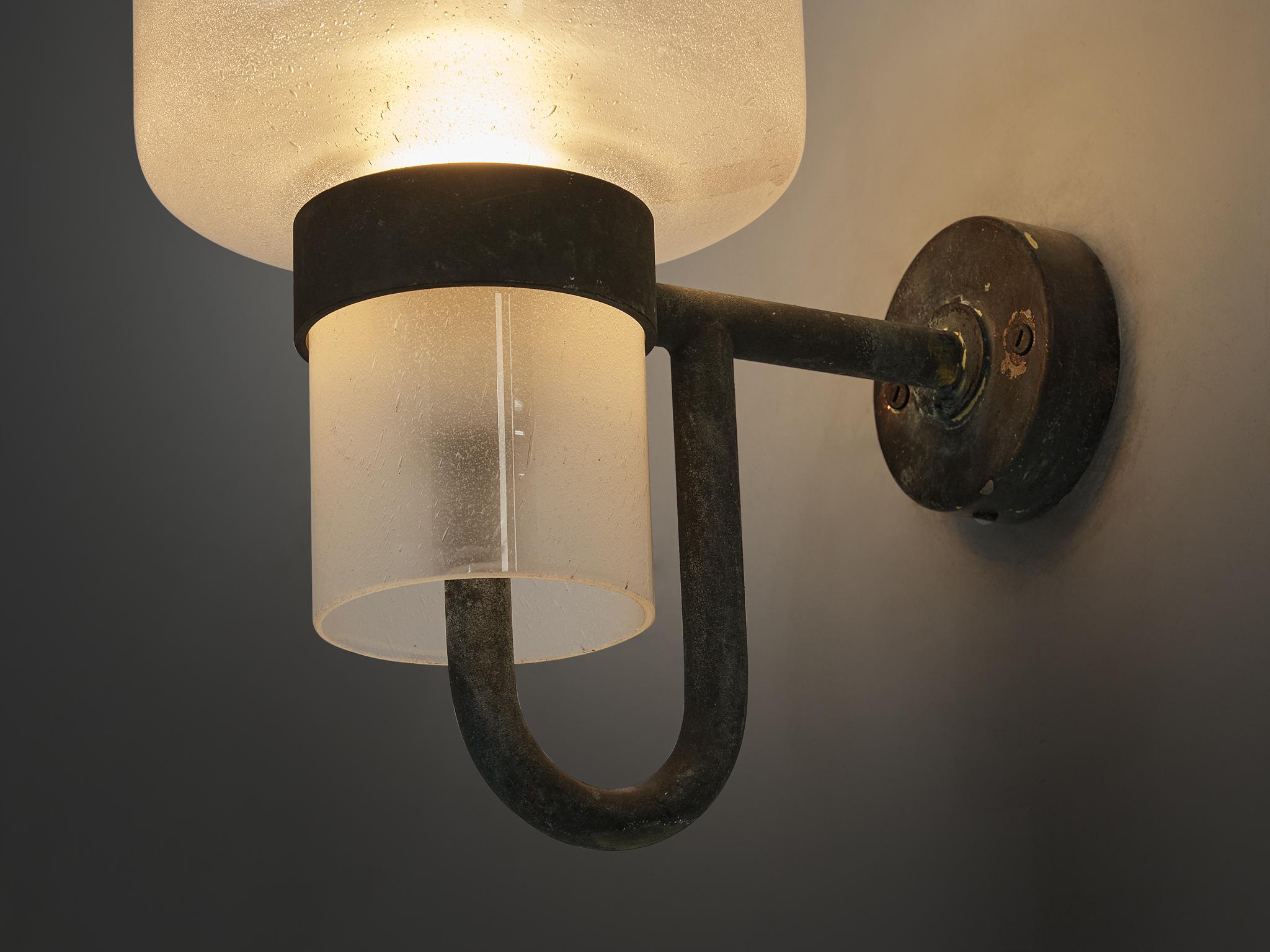 Mid-20th Century Hans-Agne Jakobsson 'V-138' Wall Light in Copper and Blown Glass