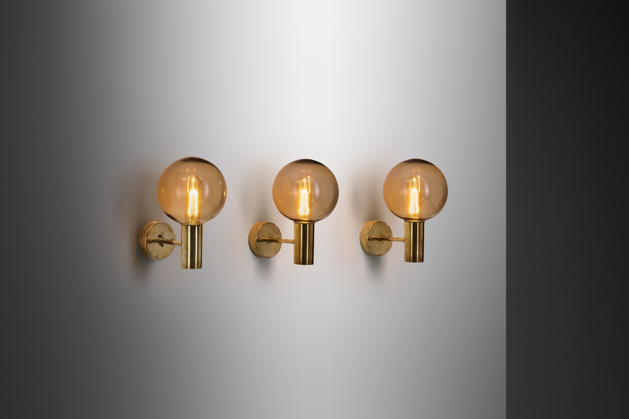 While Hans-Agne Jakobsson designed and produced various types of furniture, his lighting received greater international attention, not without a good reason. As these “V-149” wall sconces showcase, the Swedish designer mastered both the direction