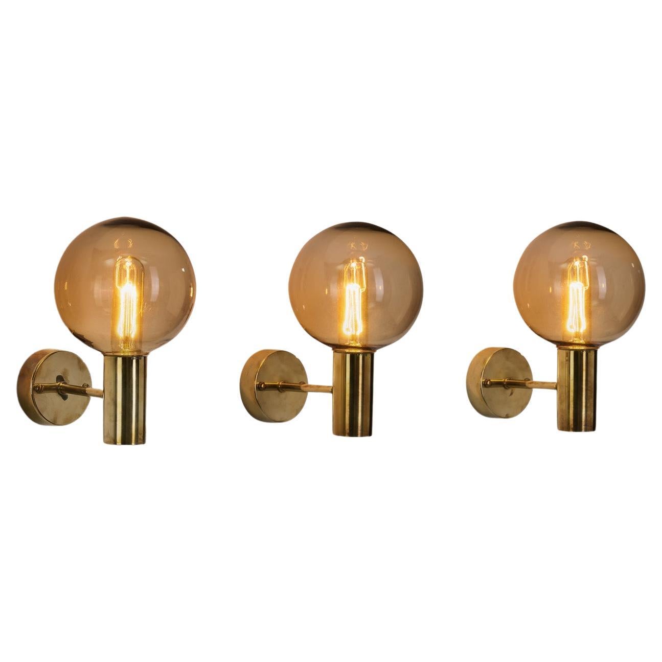 Hans-Agne Jakobsson "V-149" Set of 3 Wall Sconces for AB Markaryd, Sweden 1960s For Sale