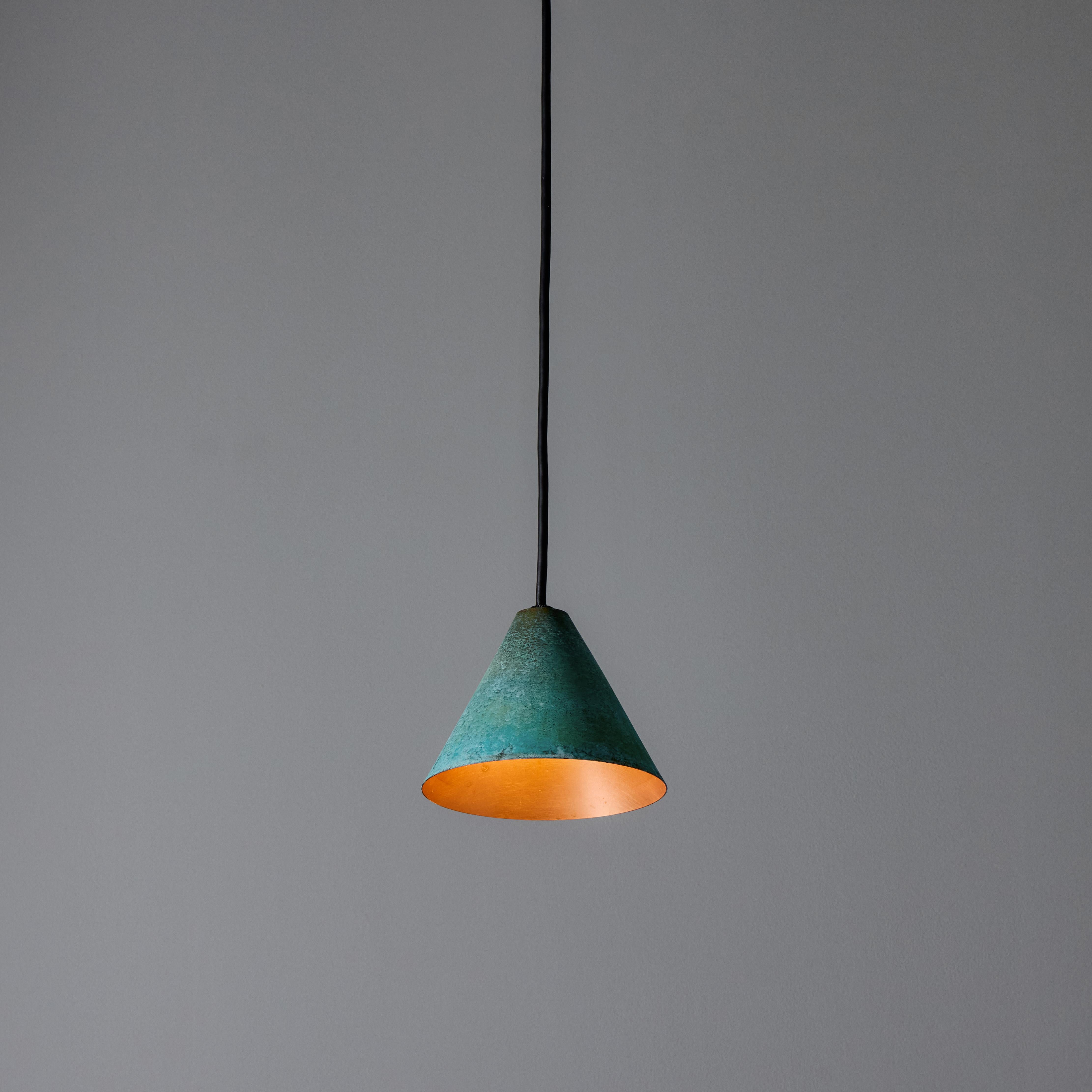 Hans-Agne Jakobsson Verdigris Patinated 'Mini-Tratten' Outdoor Pendant For Sale 6