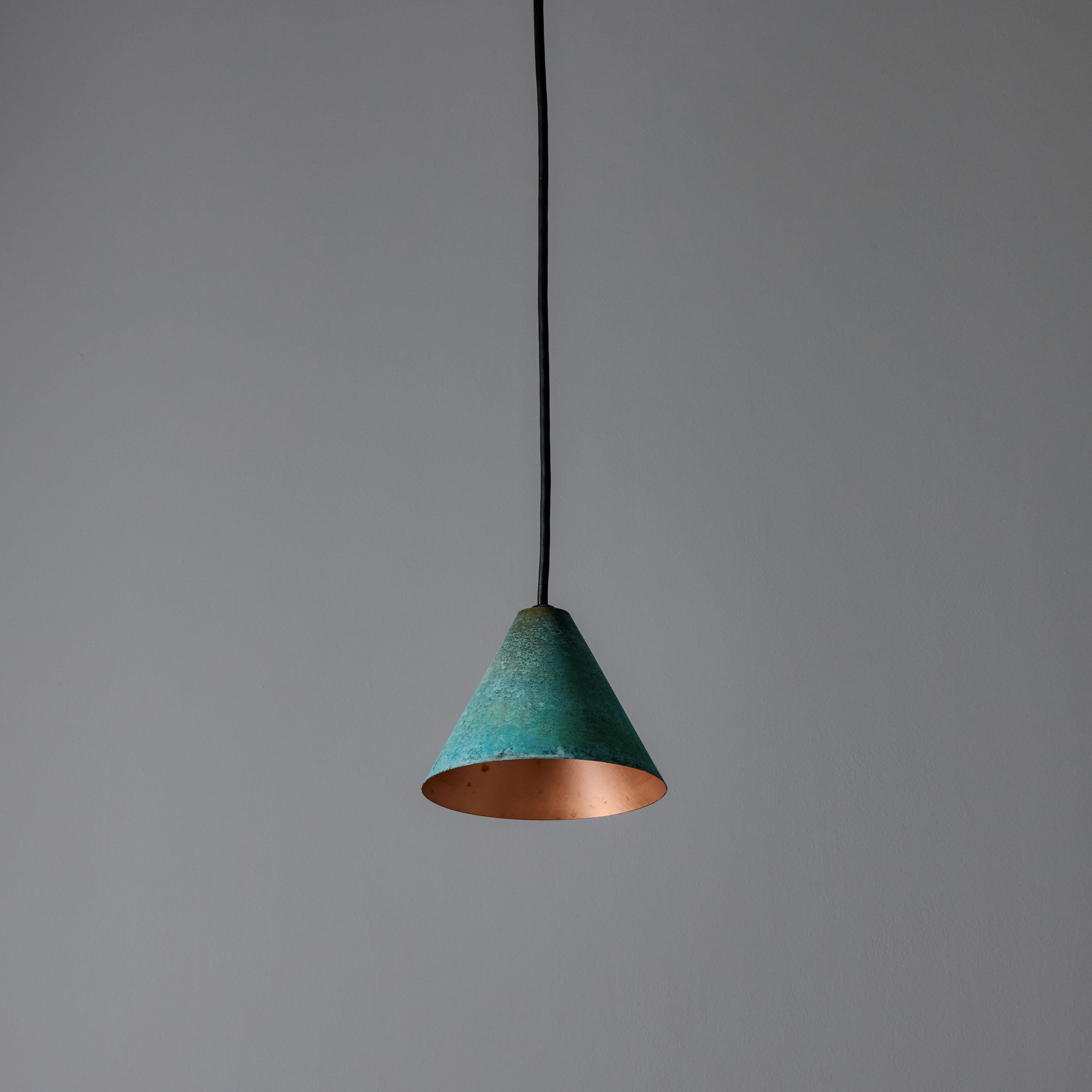Hans-Agne Jakobsson Verdigris Patinated 'Mini-Tratten' Outdoor Pendant For Sale 7