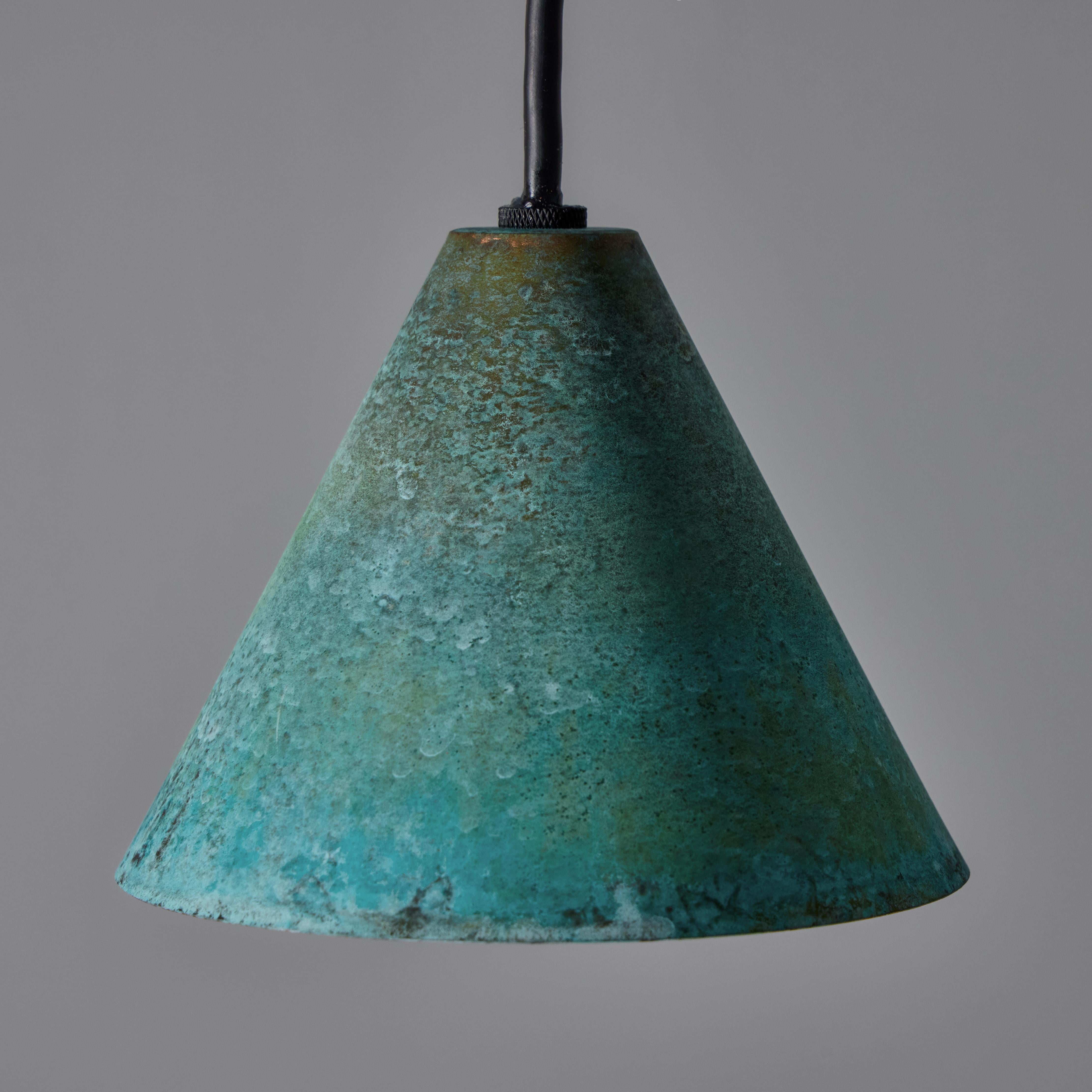 Hans-Agne Jakobsson Verdigris Patinated 'Mini-Tratten' Outdoor Pendant For Sale 8