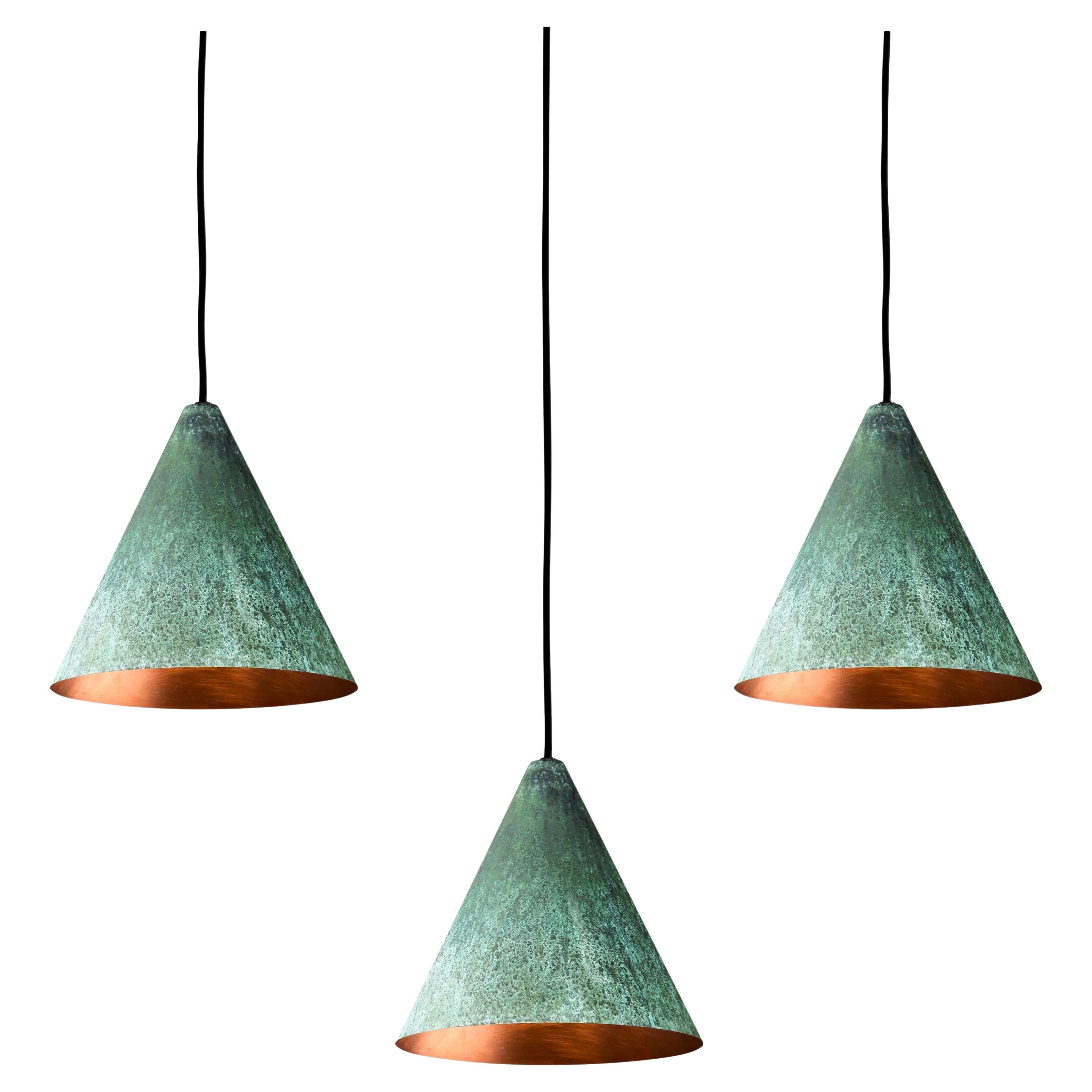 Hans-Agne Jakobsson Verdigris Patinated 'Tratten' Outdoor Pendant