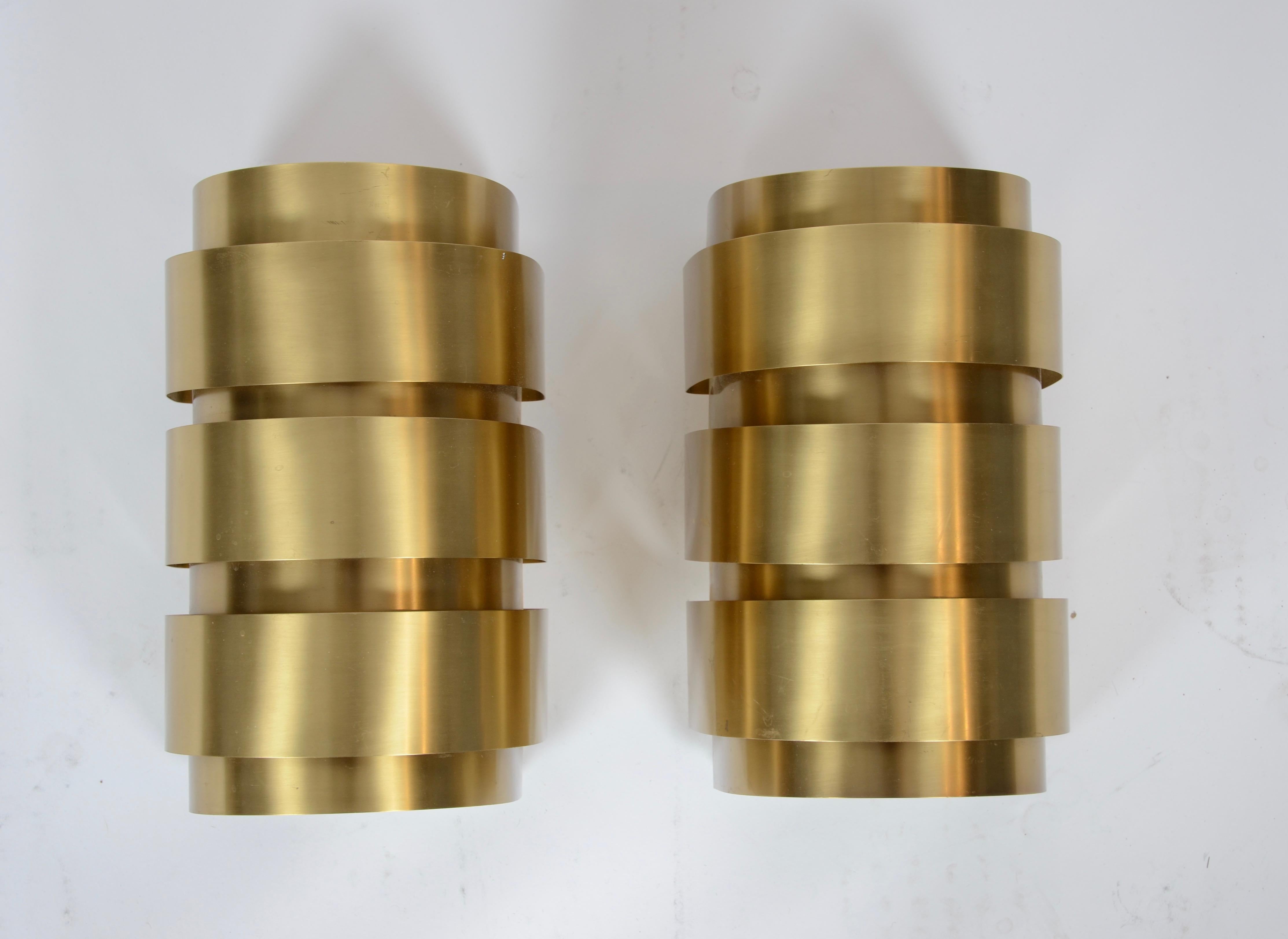 A pair of brass sconces by Hans-Agne Jakobsson for Markaryd. Sweden, 1960s. 
 