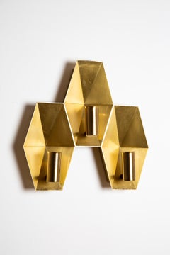 Hans Agne Jakobsson Wall Lamp, Handmade of Brass, Scandinavian Production