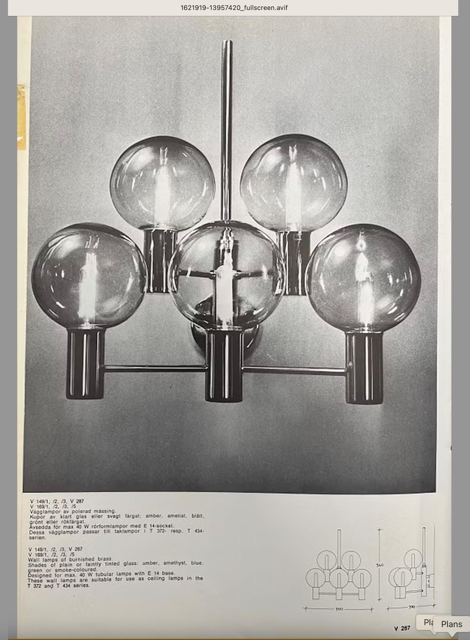 Hans-Agne Jakobsson Wandlampen Klarglas und Messing  ein Paar Schweden 1960 im Angebot 3