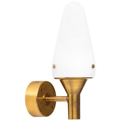 Hans-Agne Jakobsson Wall Lamps in Brass and Opaline Glass