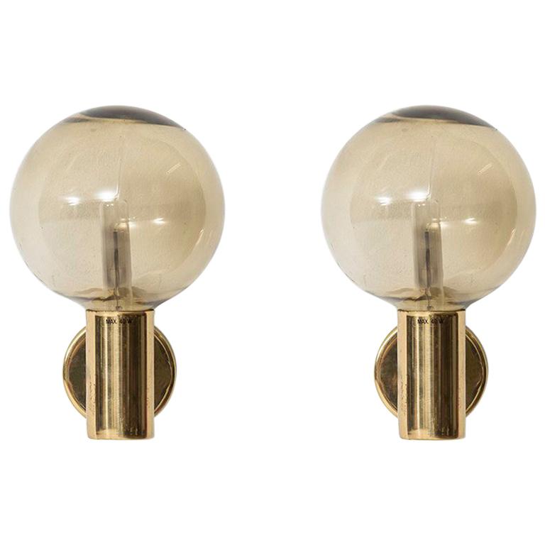 Hans-Agne Jakobsson Wall Lamps Model V-149 in Brass and Glass