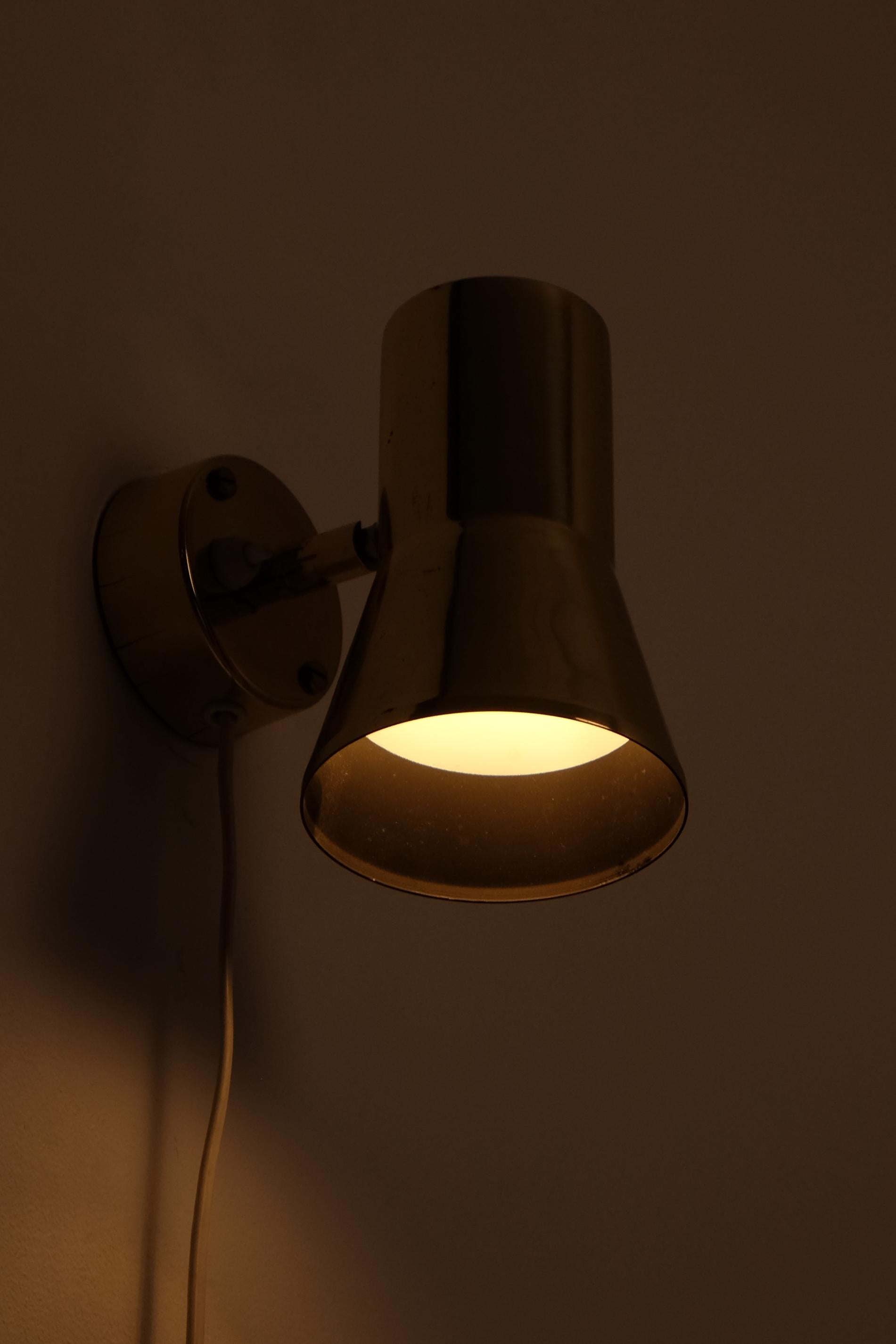 Brass wall lamp model model V-239 designed and produced by Hans-Agne Jakobsson, Markaryd, Sweden, 1960s.
