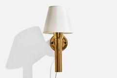 Hans-Agne Jakobsson, Wall Light, Brass, Fabric, Sweden, 1960s
