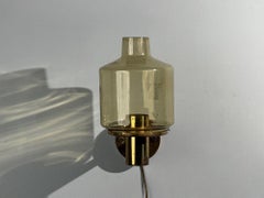 Hans-Agne Jakobsson, Wall Light, Brass, Glass, Sweden, 1960s