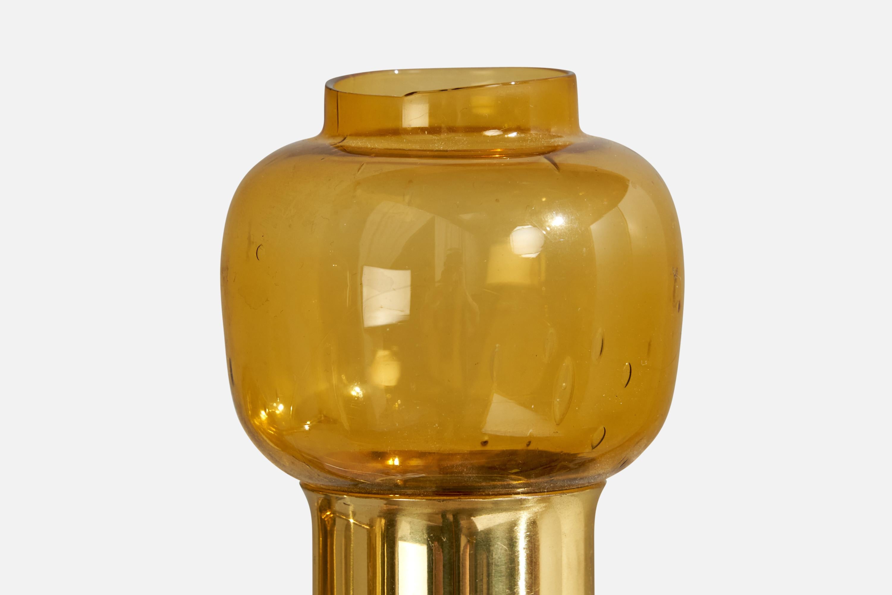 Hans-Agne Jakobsson, Wall Light, Brass, Glass, Sweden, 1960s For Sale 2