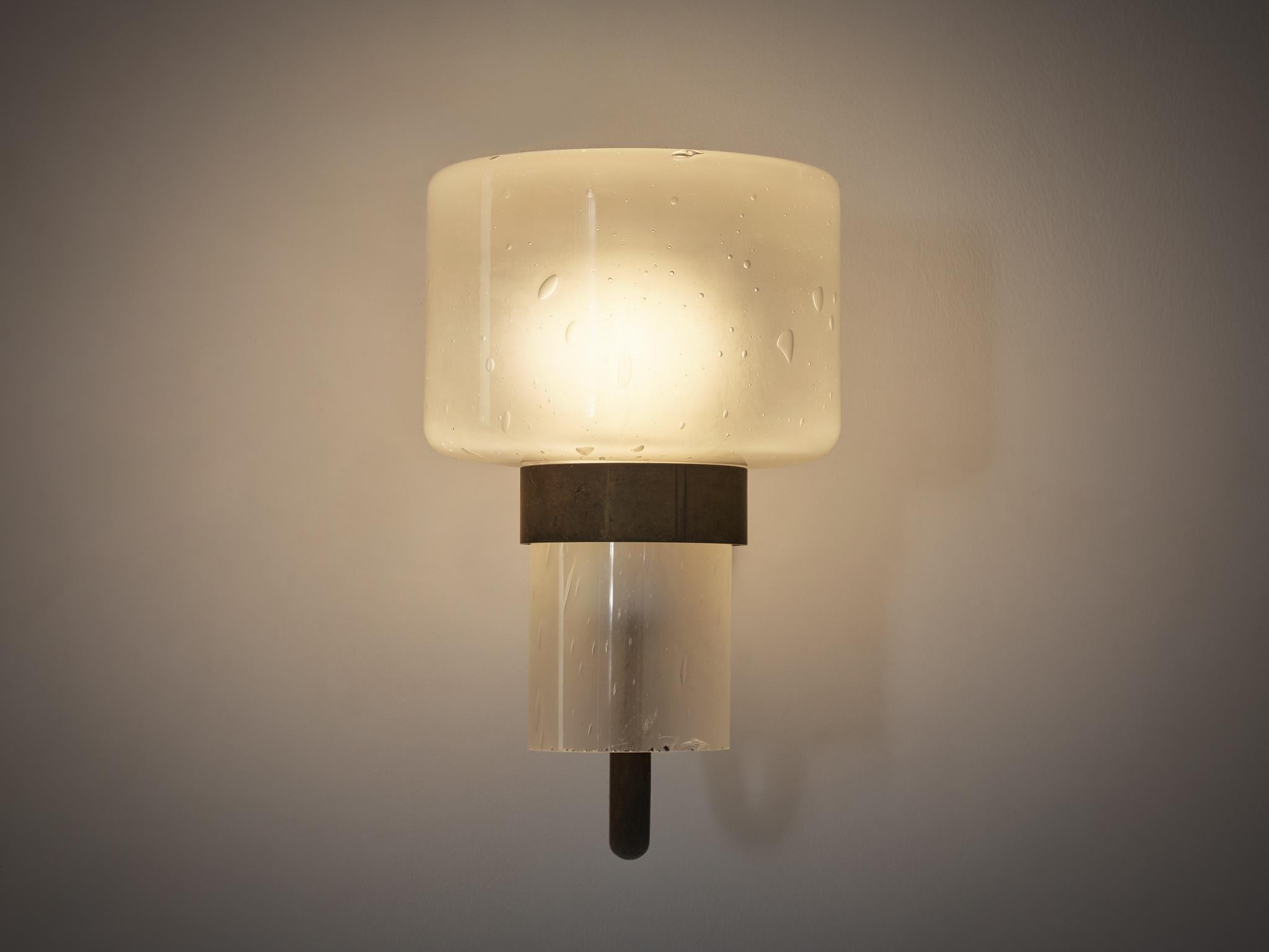 Aplique Hans-Agne Jakobsson de cobre y cristal soplado mediados del siglo XX en venta