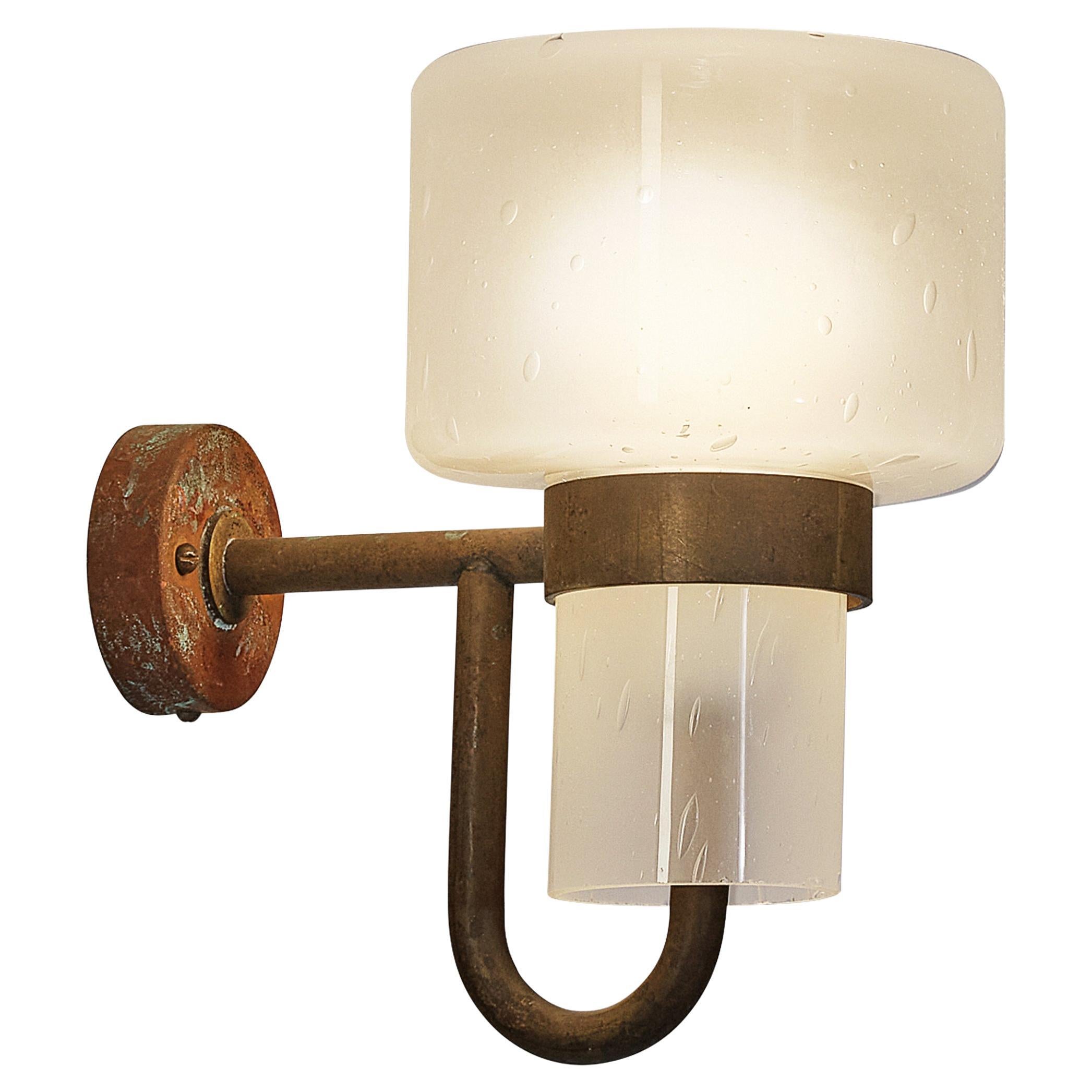 Hans-Agne Jakobsson Wall Light in Copper and Blown Glass