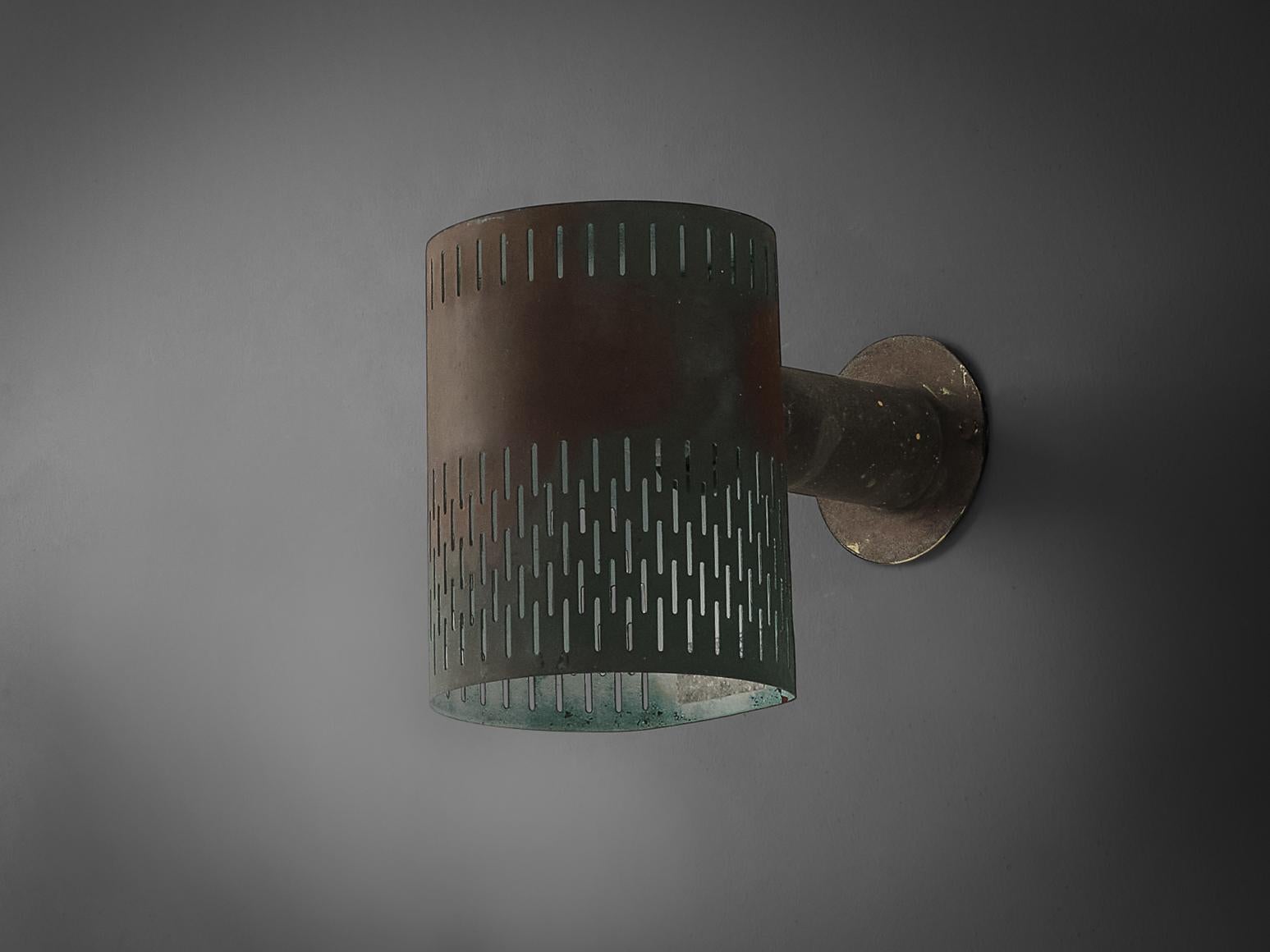 Mid-20th Century Hans-Agne Jakobsson Wall Light in Patinated Copper