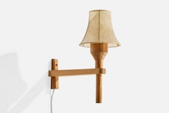 Hans-Agne Jakobsson, Wandleuchte, Kiefer, Pergament, Schweden, 1970er Jahre