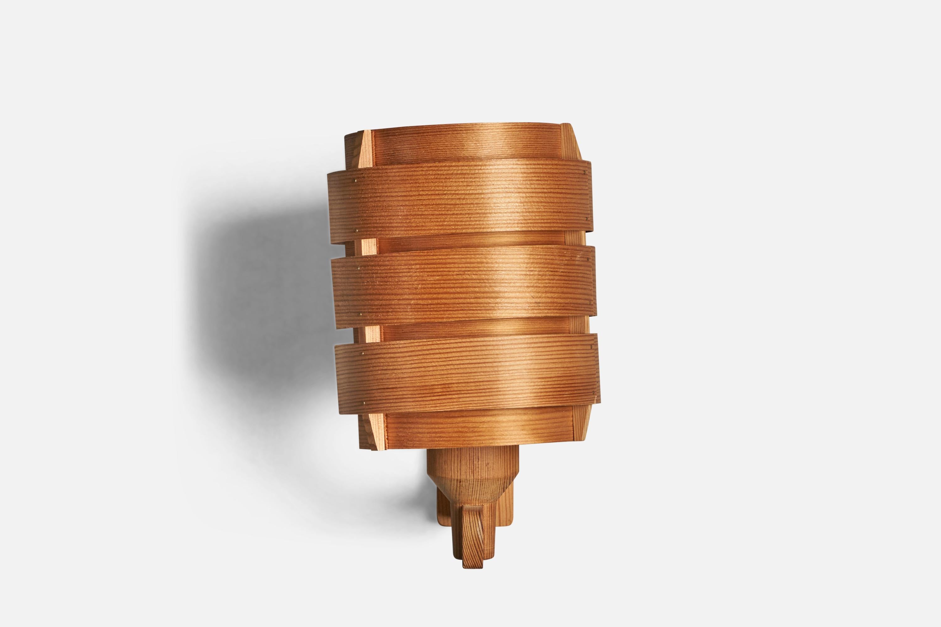 Post-Modern Hans-Agne Jakobsson, Wall Light, Pine, Sweden, 1970s For Sale