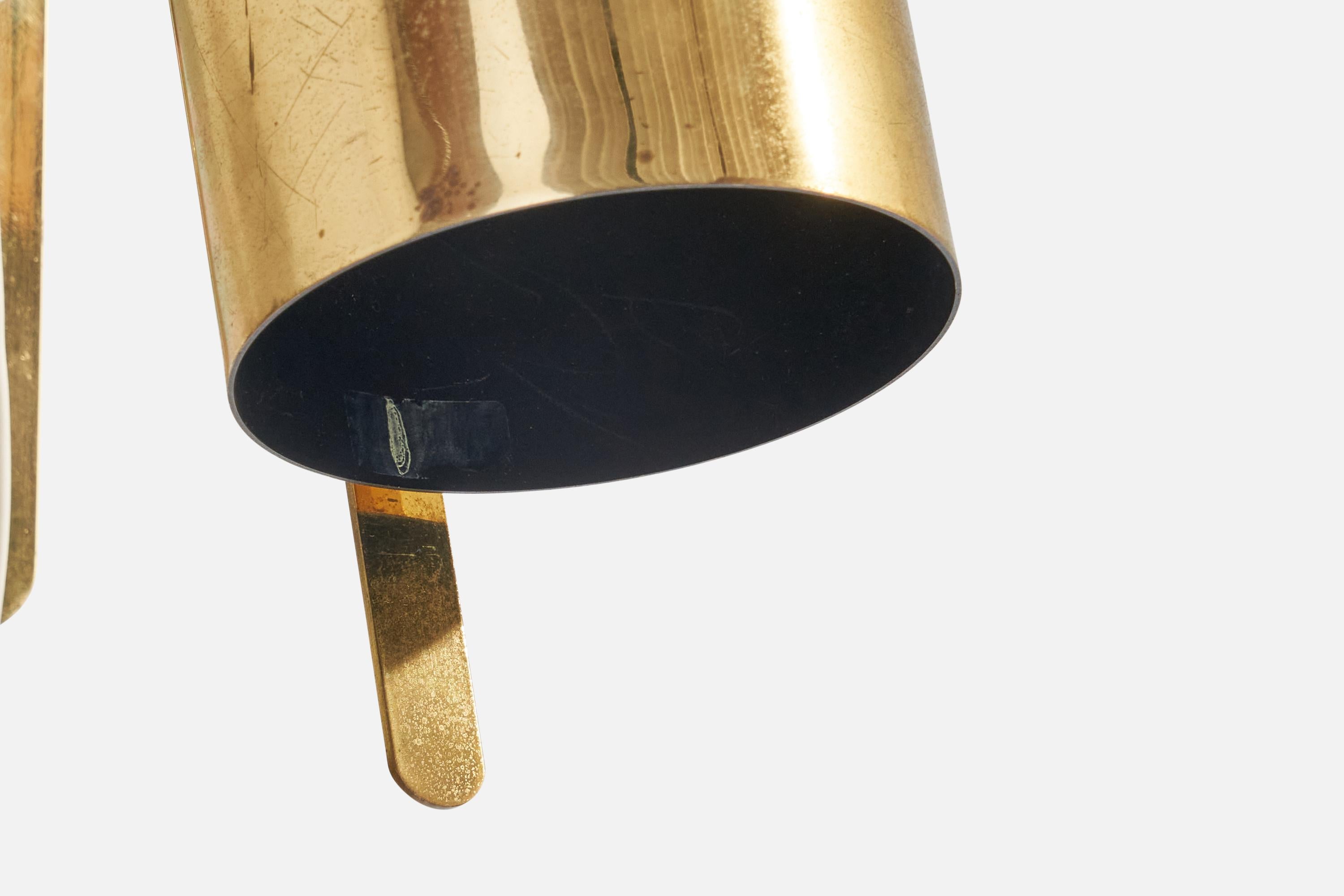 Hans-Agne Jakobsson, Wall Lights, Brass, Sweden, 1960s in vendita 4