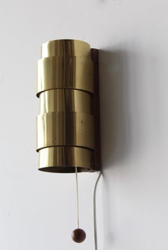Appliques murales en laiton et teck de Hans-Agne Jakobsson, Suède, vers 1970