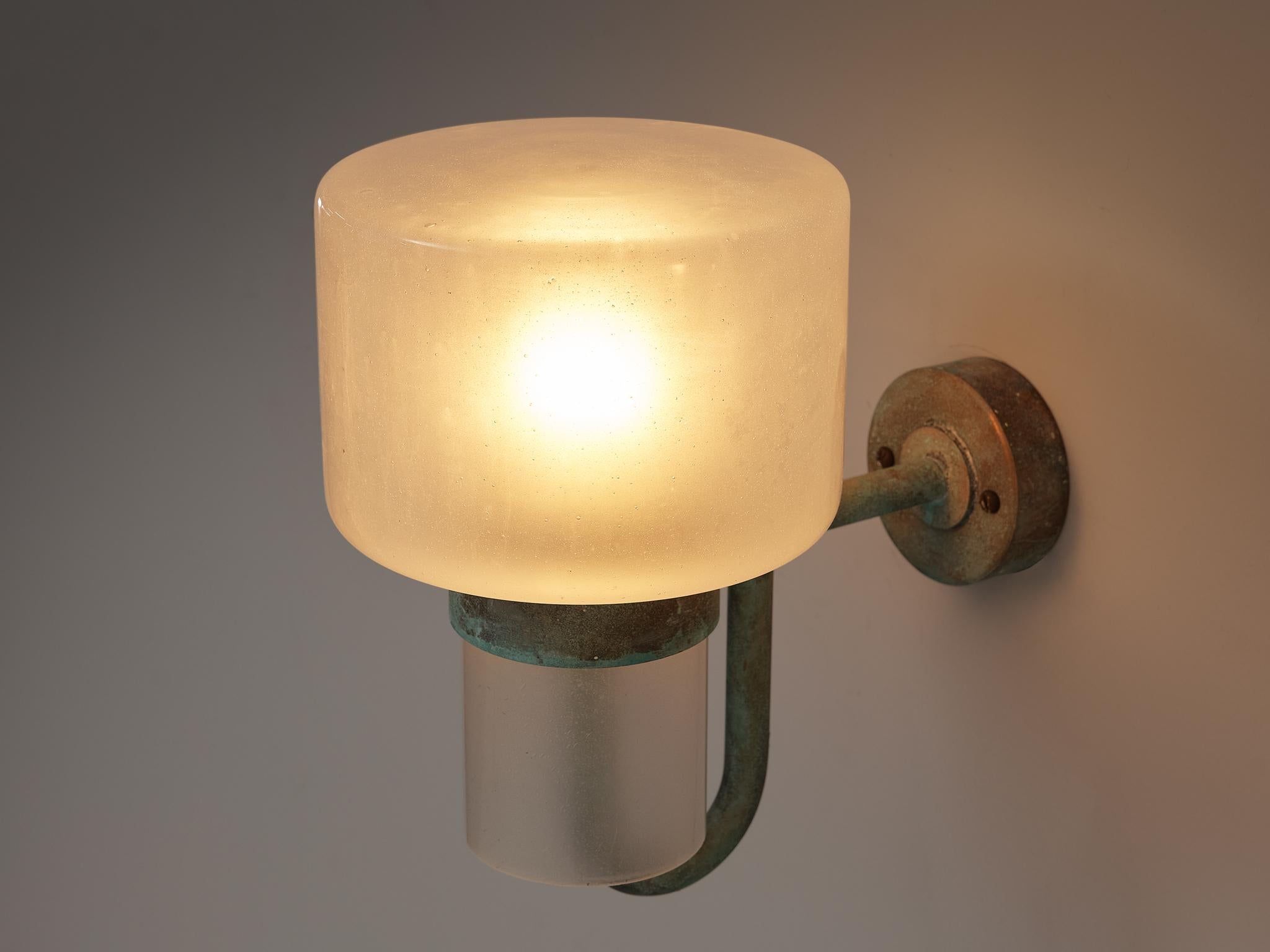 Swedish Hans-Agne Jakobsson Wall Lights in Copper and Opaline Glass