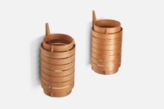 Appliques murales en pin et placage de pin moulé de Hans-Agne Jakobsson, Suède, années 1960