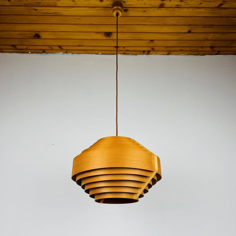 Plafonnier Vintage En Bois - Hans Agne Jakobsson Ellysett - Années 60/70