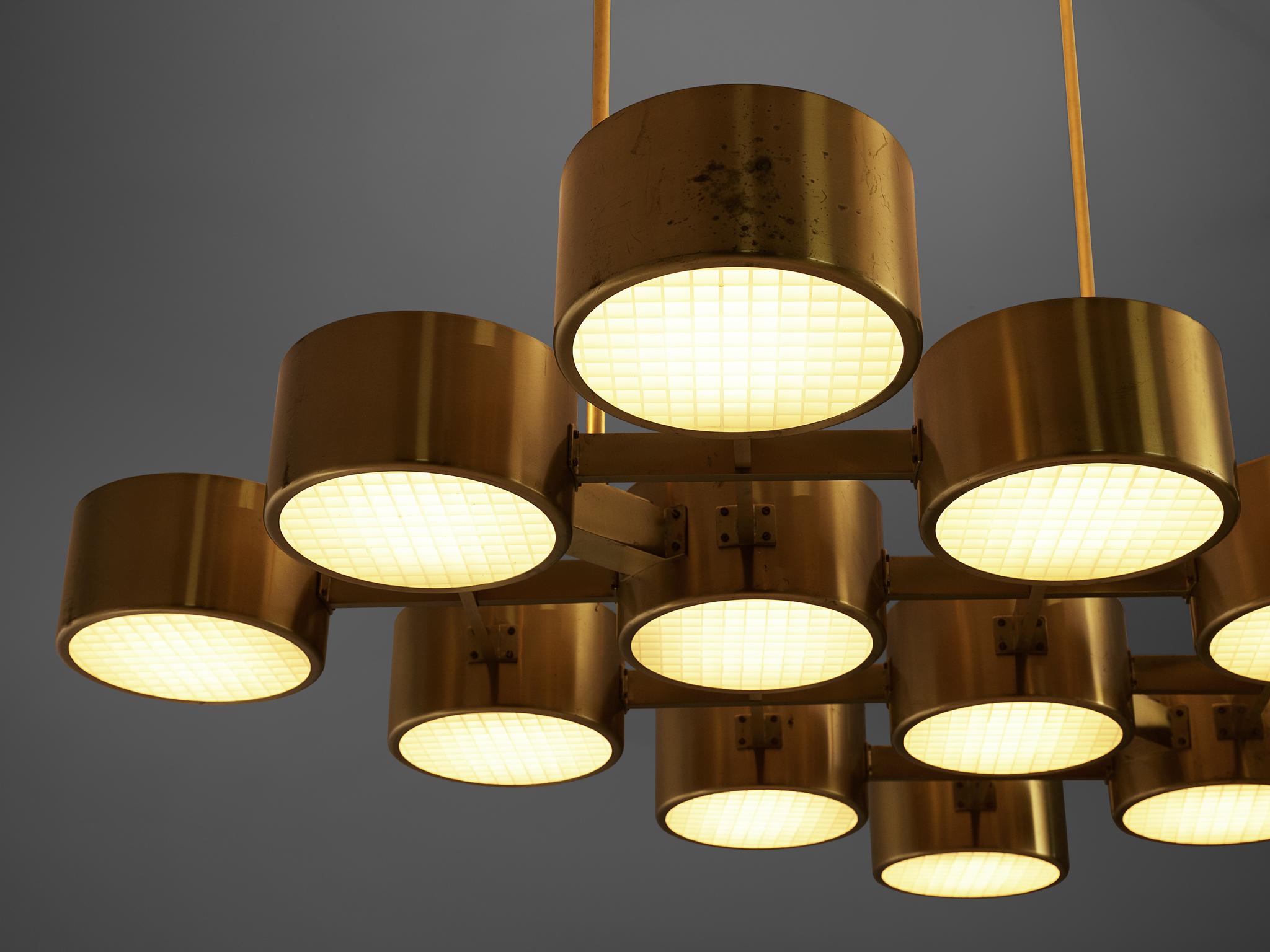 Lustre en laiton T363/12 de Hans Agne Jakobsson Bon état à Waalwijk, NL