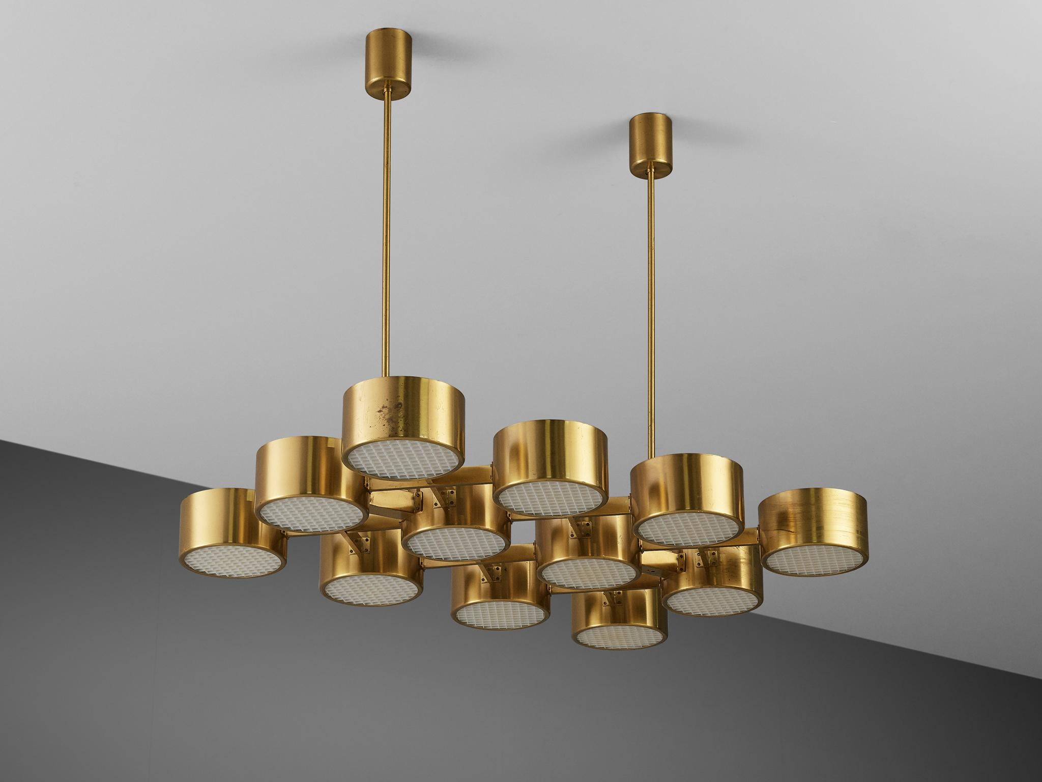 Laiton Lustre en laiton T363/12 de Hans Agne Jakobsson
