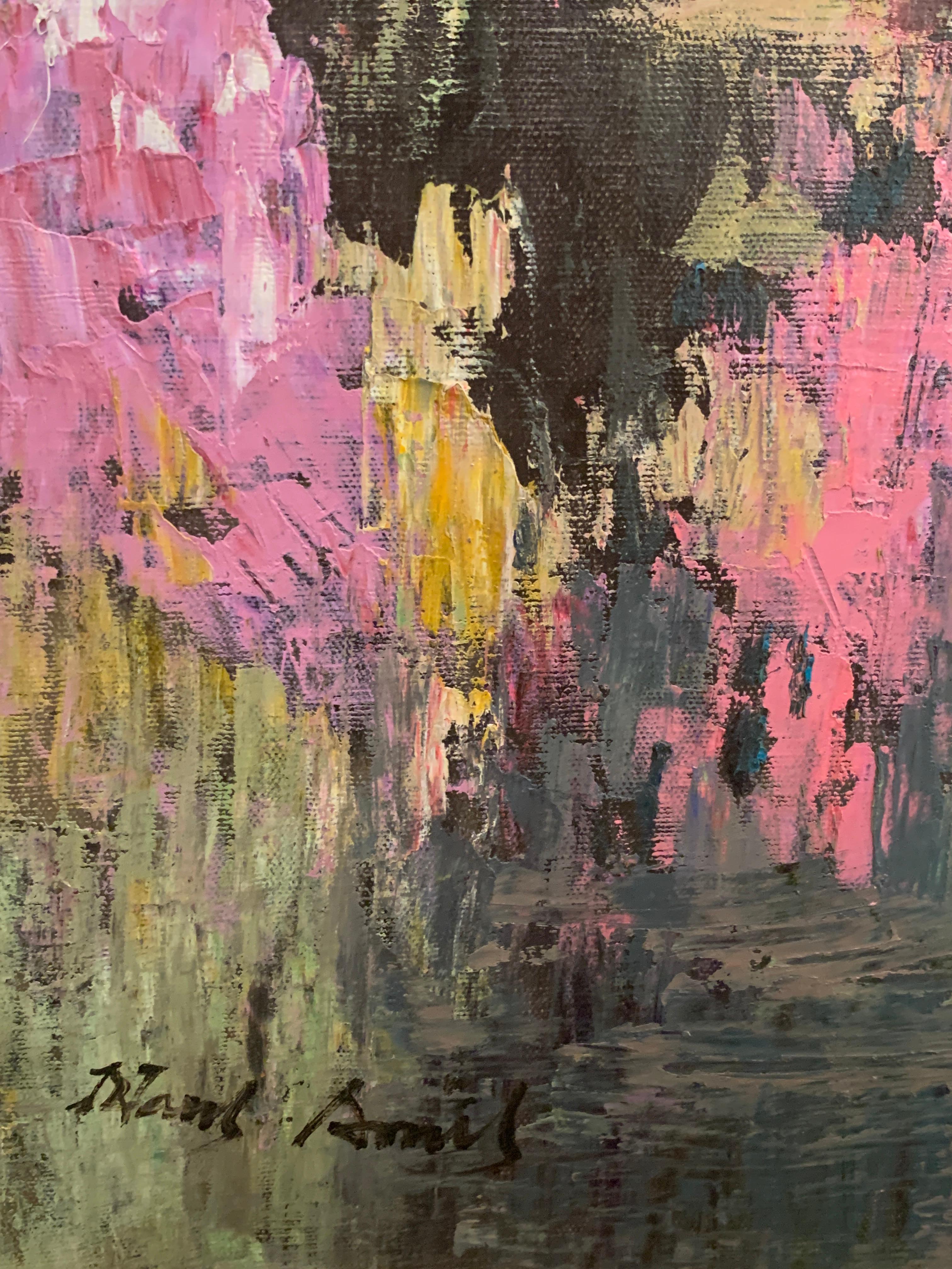 «tty In Pink », Hans Amis, portrait réaliste, fleurs, huile originale, 101,6 x 76,2 cm en vente 2