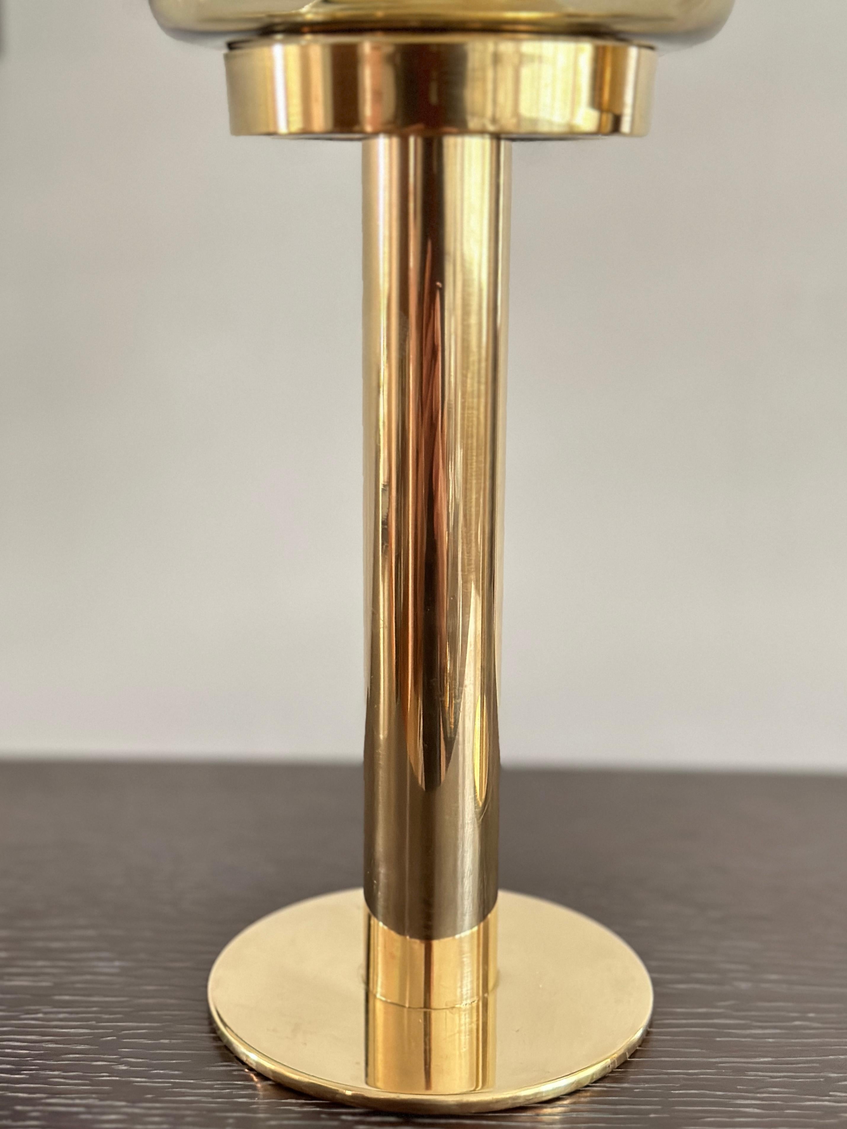 Hans-Ange Jakobsson Glass And Brass Candlesticks For Sale 4