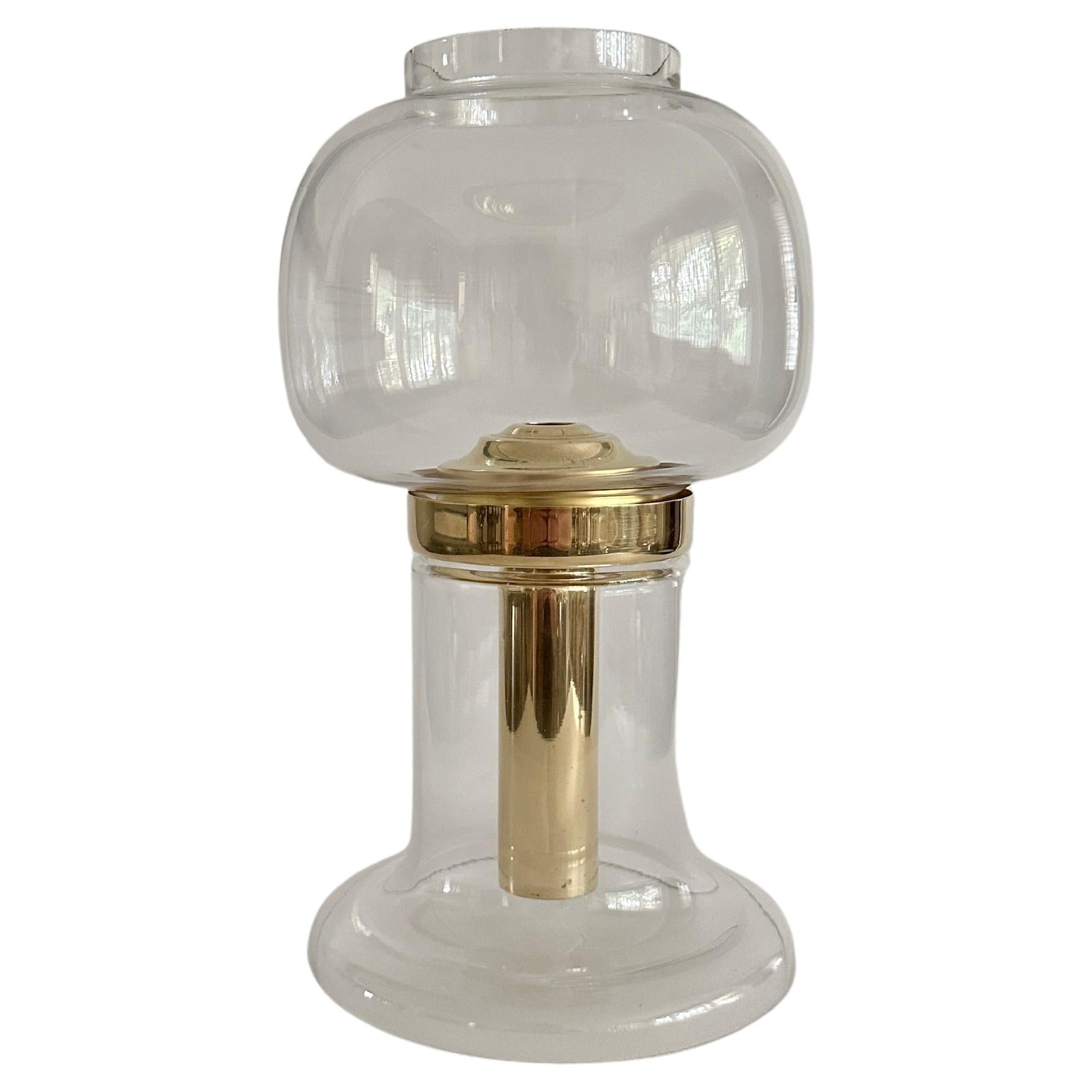 Hans-Ange Jakobsson Glass And Brass Lamp For Sale
