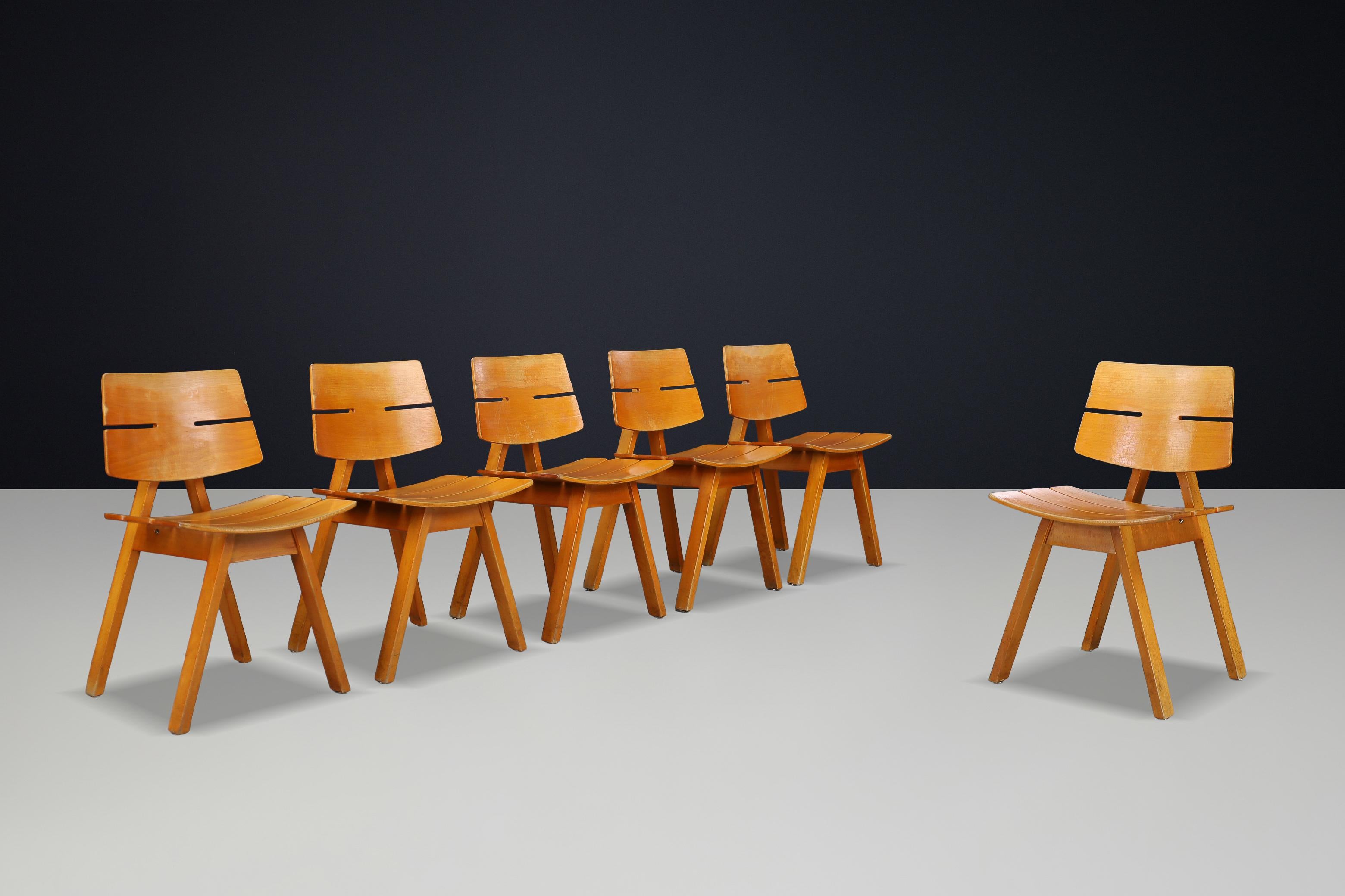 Mid-Century Modern Hans Anliker Chaises de salle à manger du milieu du siècle pour Horgen-Glarus, 1962 - Lot de 6 en vente