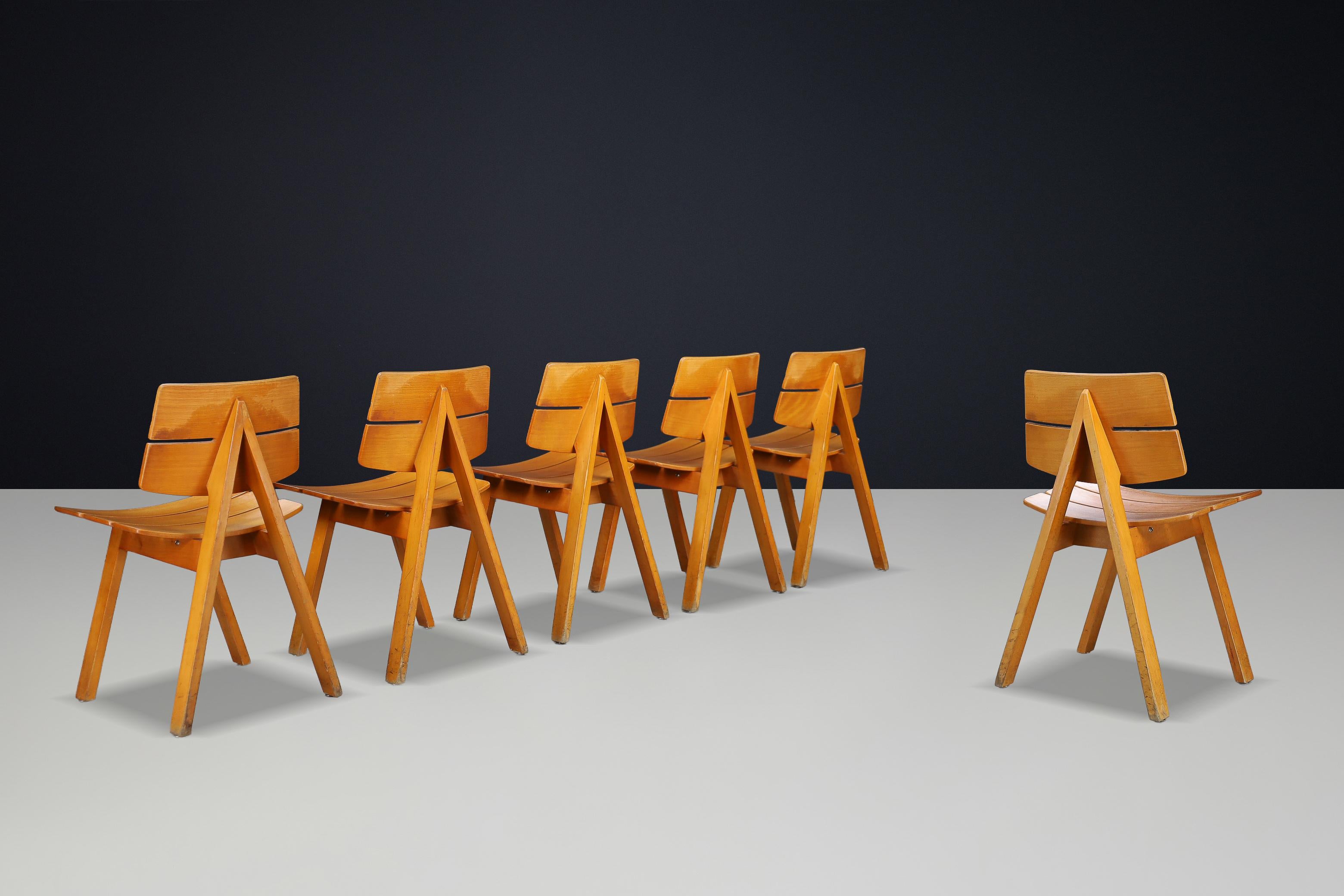 Suisse Hans Anliker Chaises de salle à manger du milieu du siècle pour Horgen-Glarus, 1962 - Lot de 6 en vente