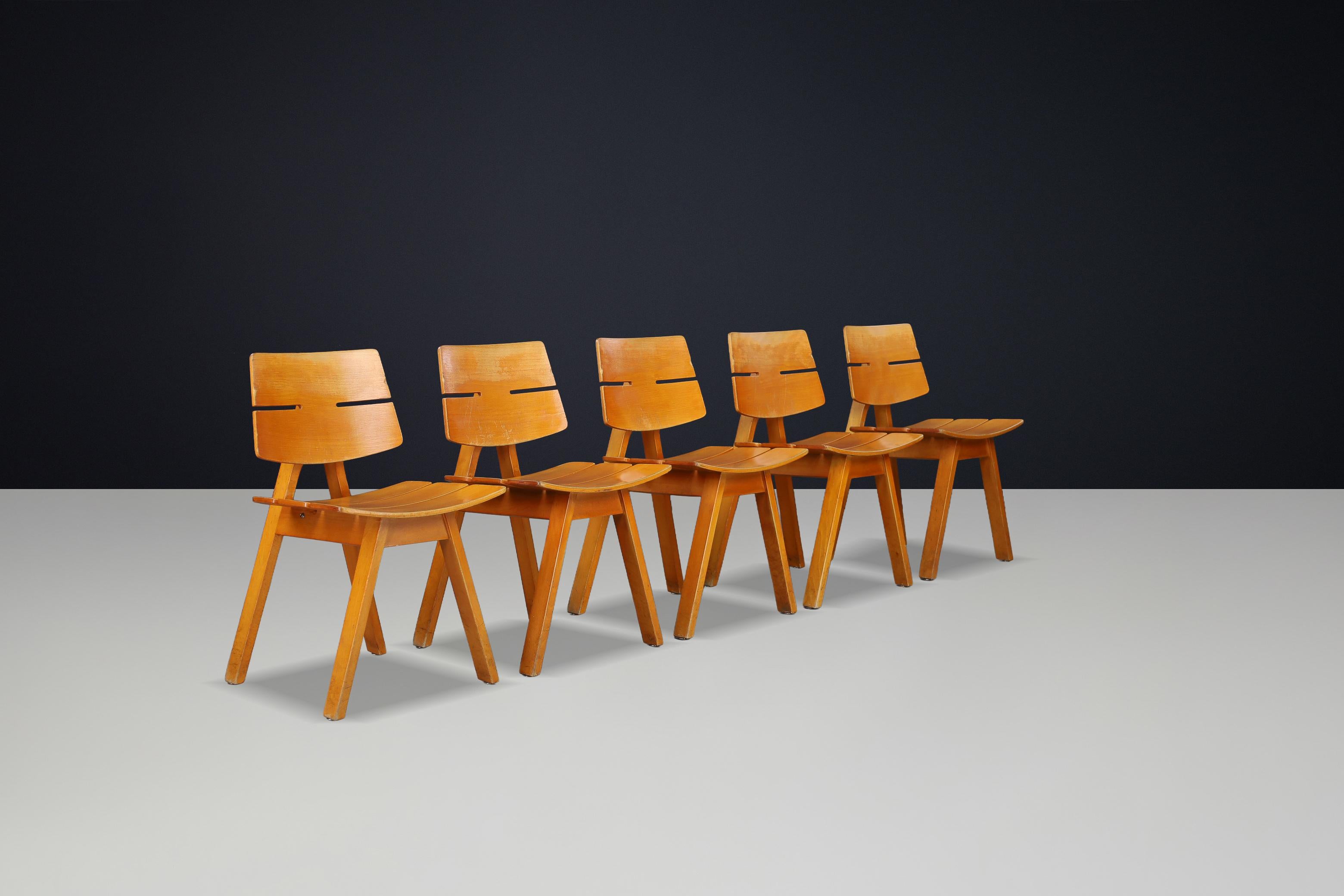 Hans Anliker Chaises de salle à manger du milieu du siècle pour Horgen-Glarus, 1962 - Lot de 6 Bon état - En vente à Almelo, NL