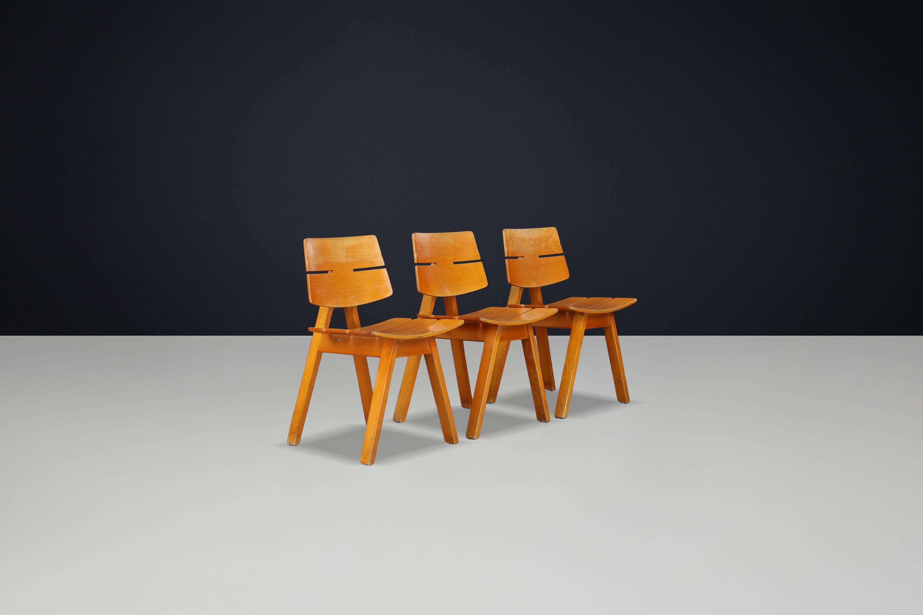 Hêtre Hans Anliker Chaises de salle à manger du milieu du siècle pour Horgen-Glarus, 1962 - Lot de 6 en vente
